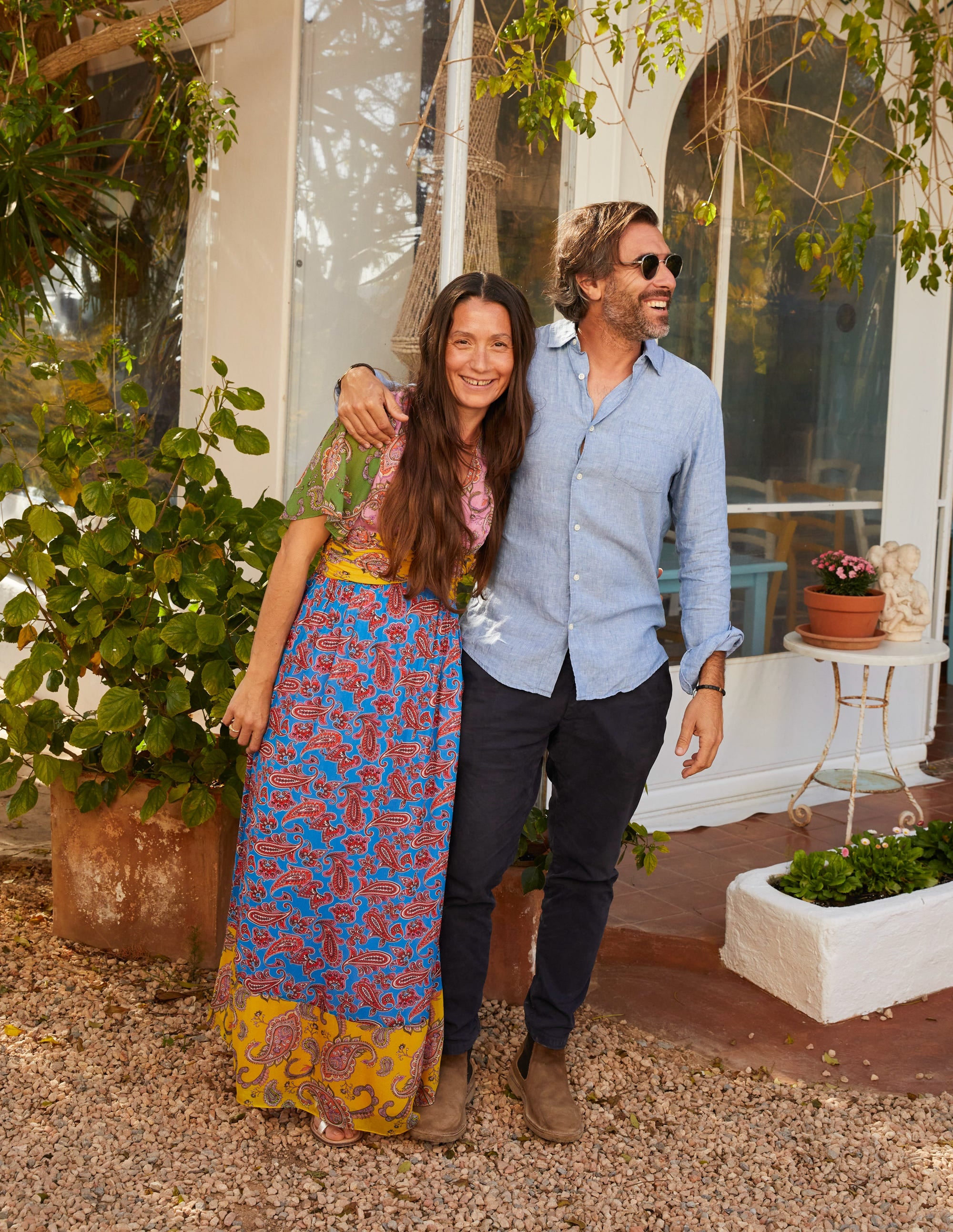 Empire Ruched Maxi Dress-Cashmere Rose, Wild Paisley - Image 5