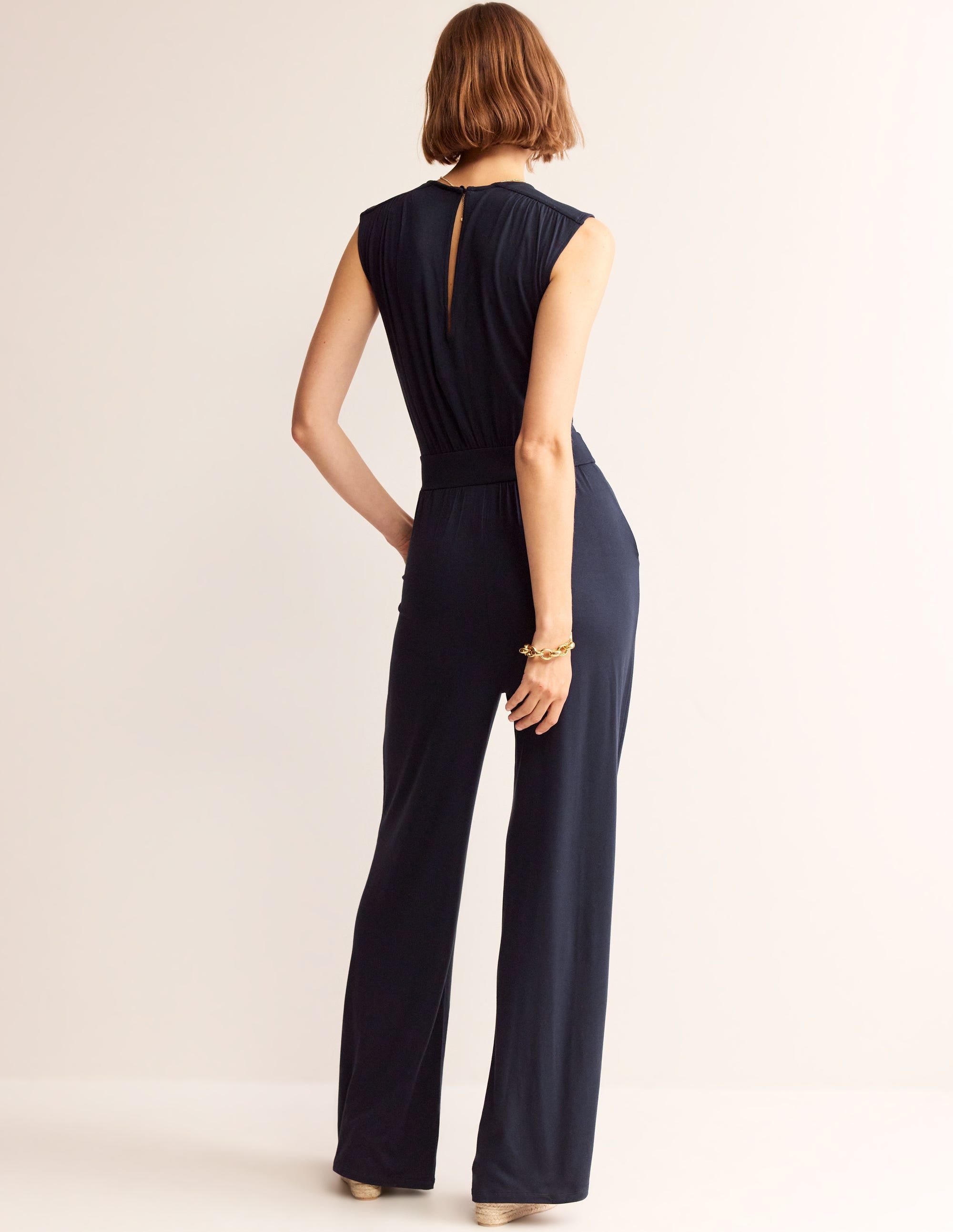 Thea Jersey Jumpsuit-Navy - Image 3