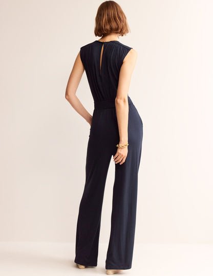 Thea Jersey Jumpsuit-Navy-3
