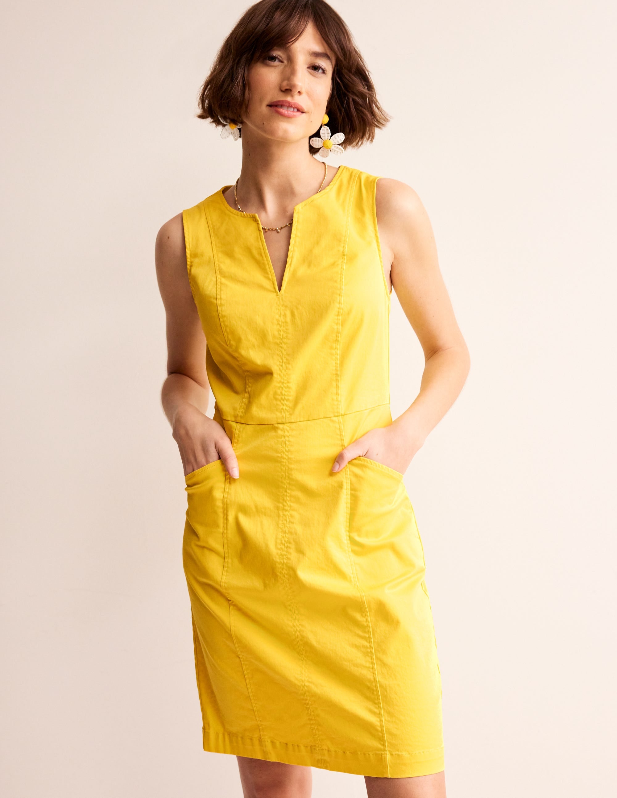 Helena Chino Short Dress-Passionfruit - Image 1