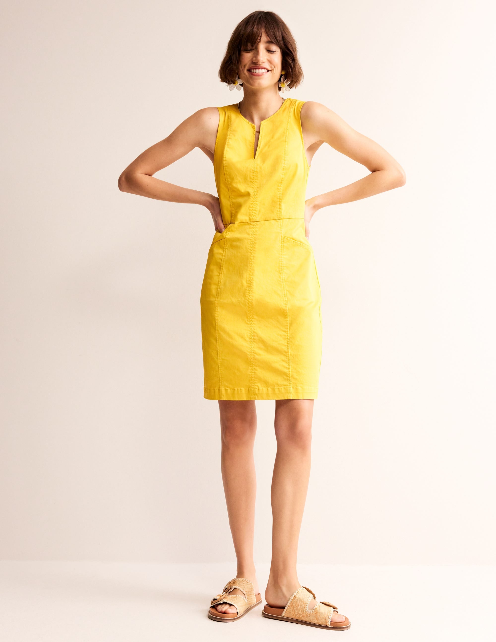 Helena Chino Short Dress-Passionfruit - Image 4