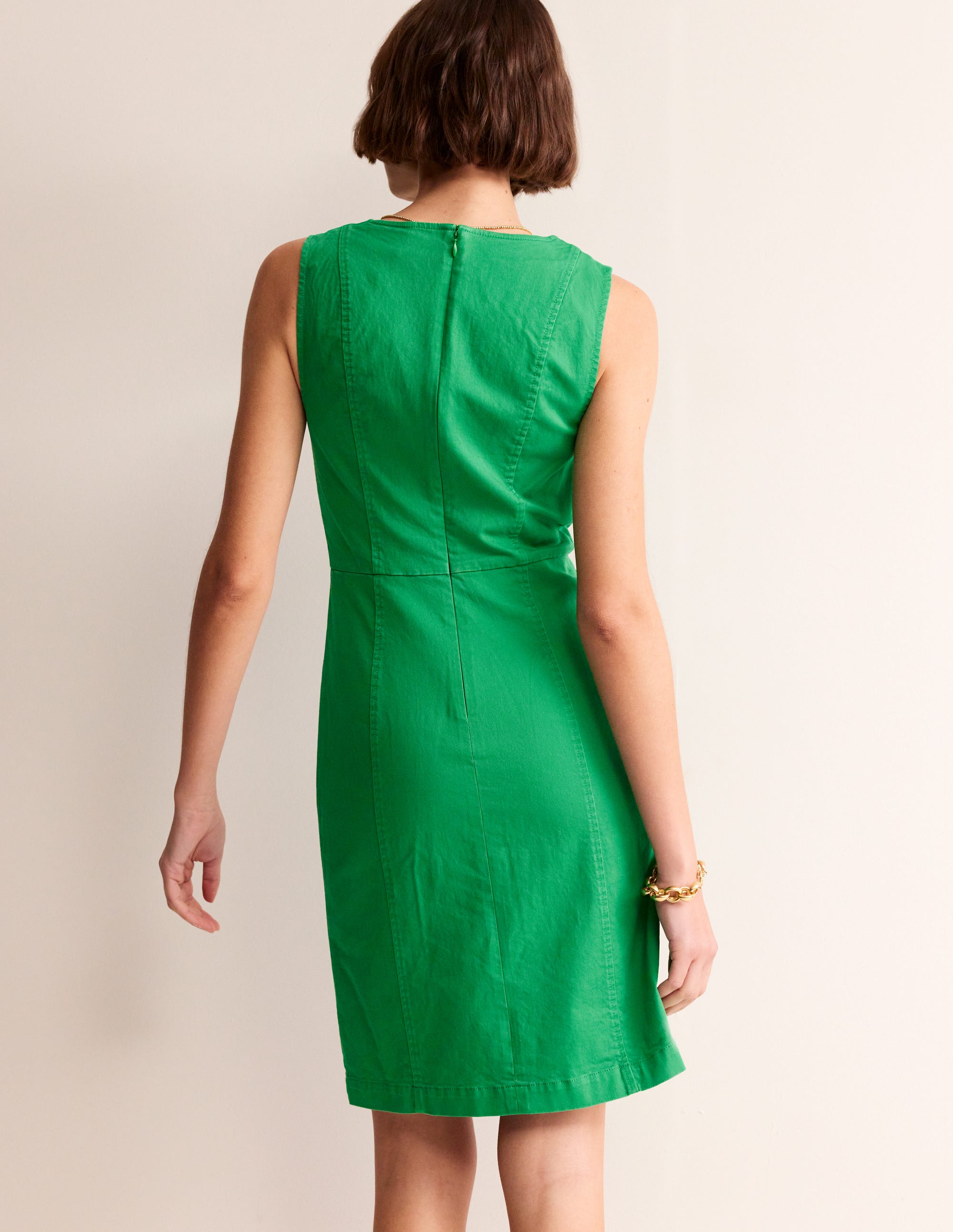 Helena Chino Short Dress-Green Tambourine - Image 3