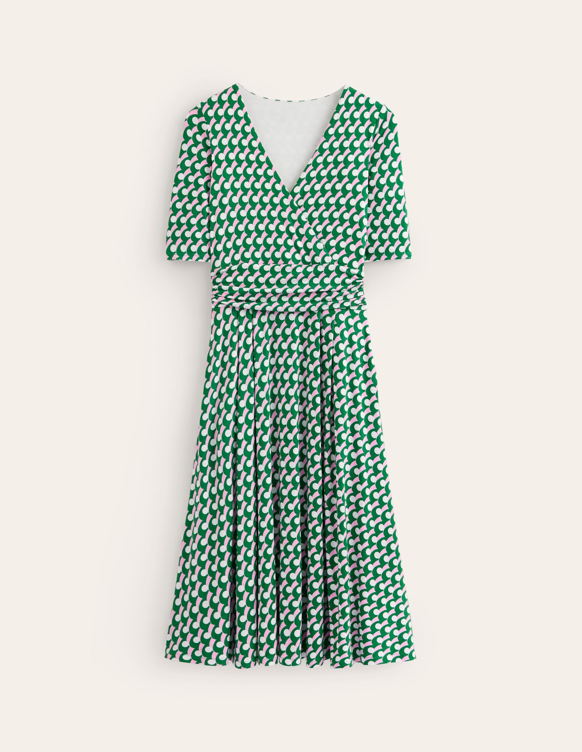 Kassidy Jersey Midi Dress-Green Tambourine, Polka Wave - Image 5