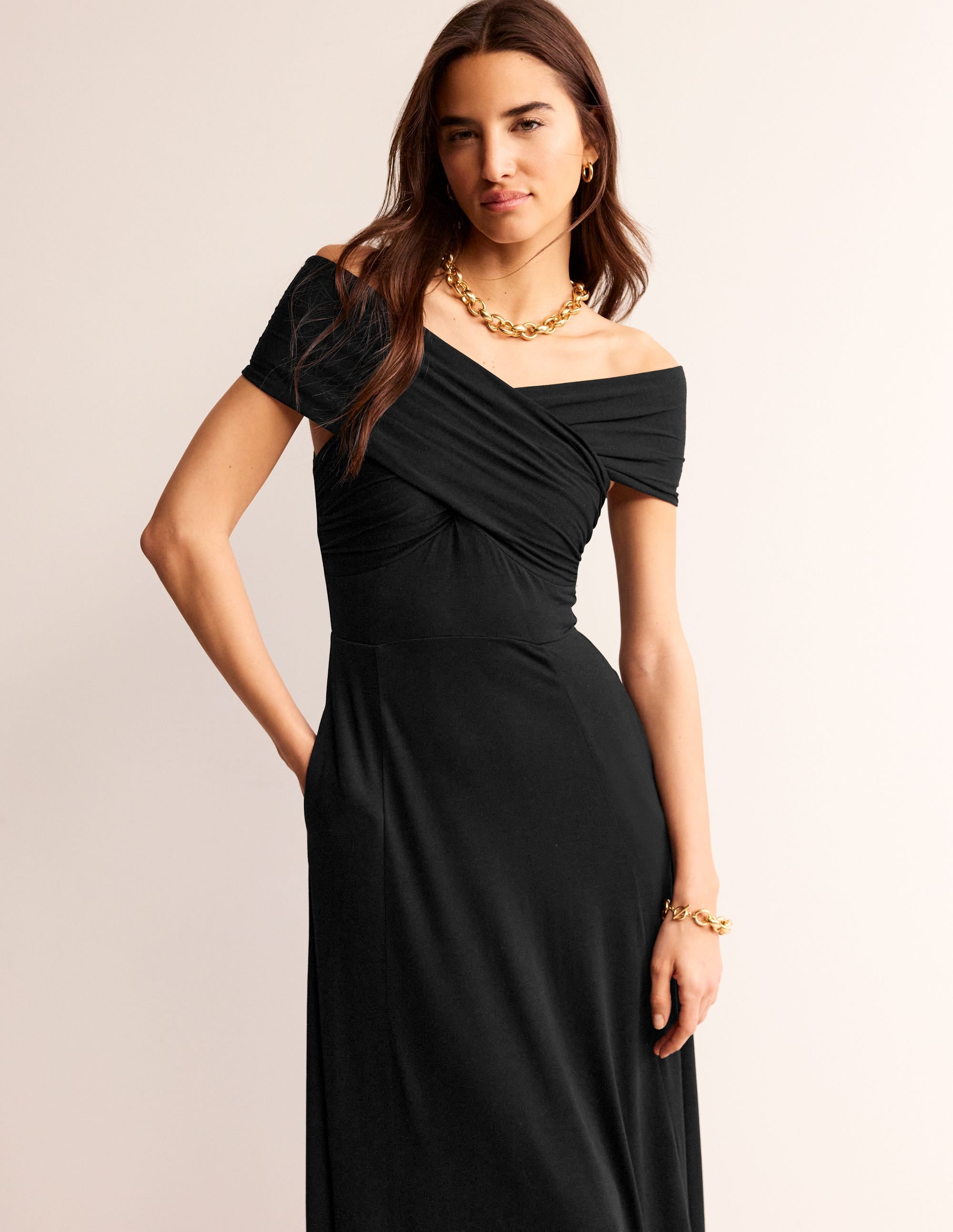 Bardot Jersey Maxi Dress-Black - Image 4