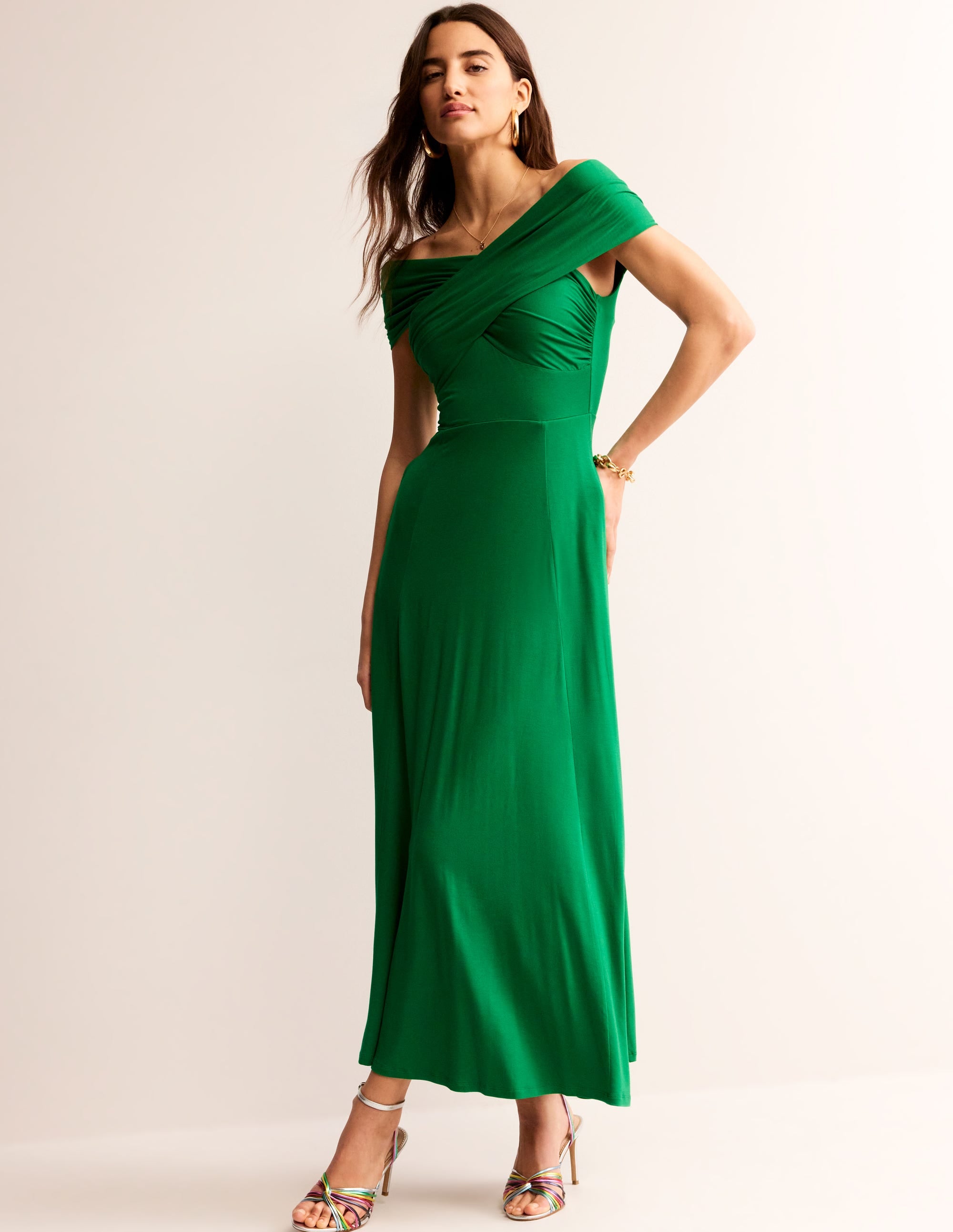 Bardot Jersey Maxi Dress-Green Tambourine - Image 2