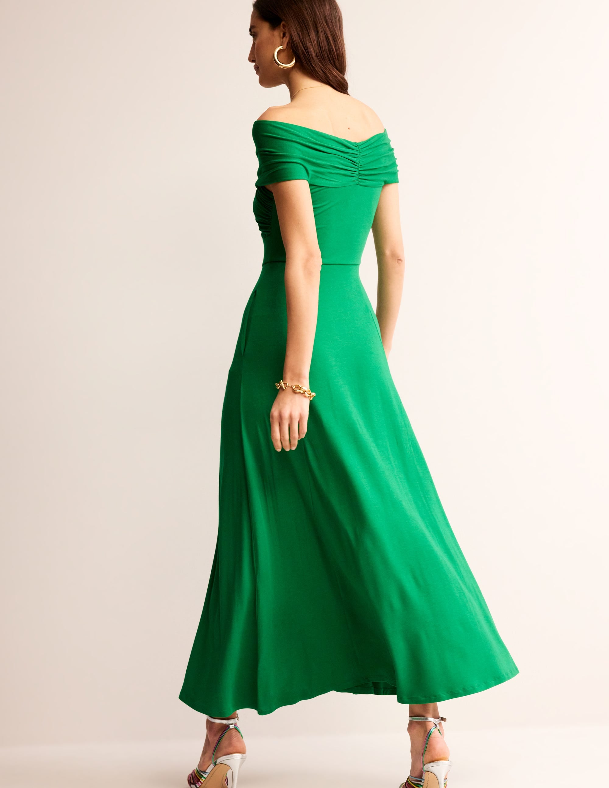 Bardot Jersey Maxi Dress-Green Tambourine - Image 3