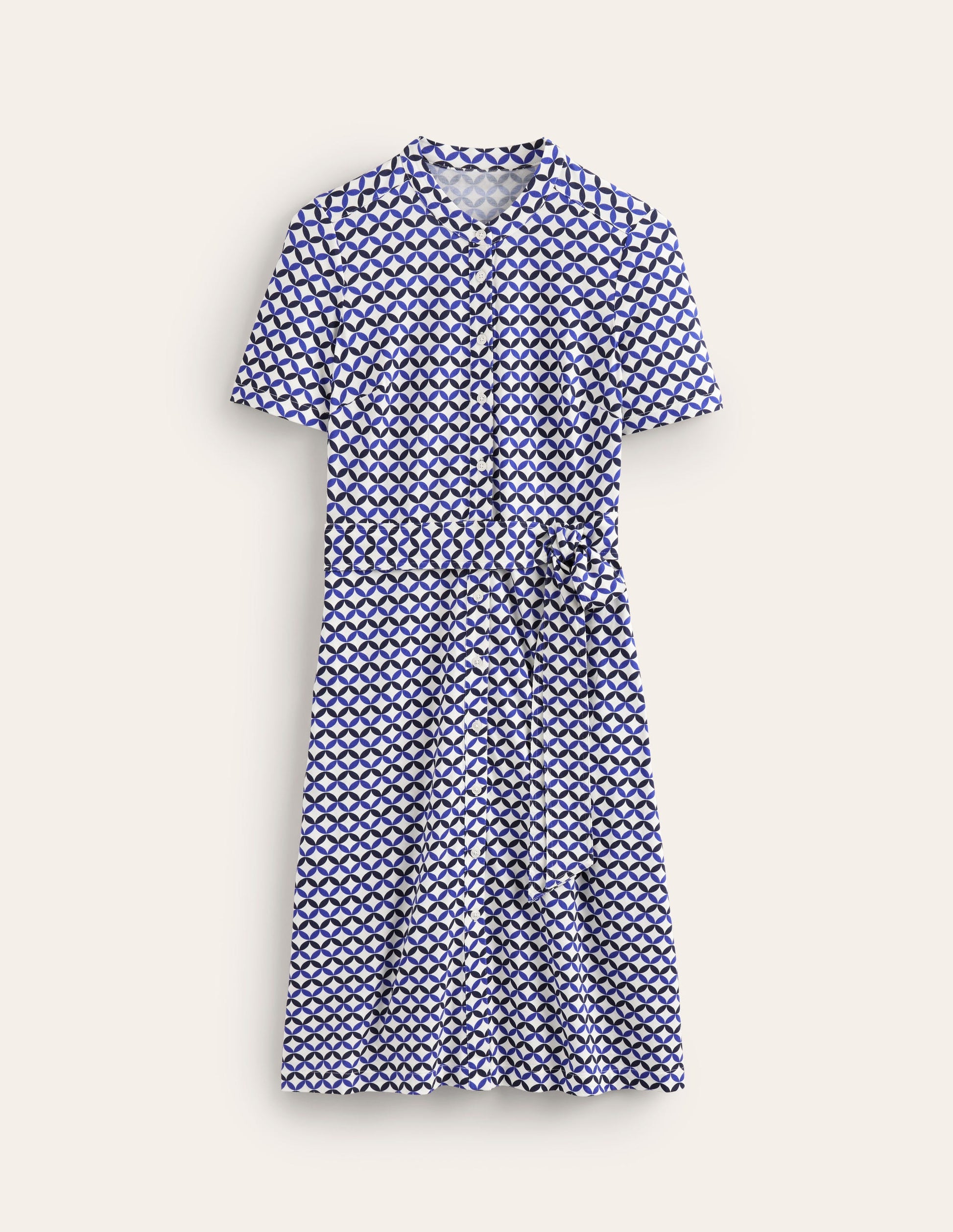 Julia Short Sleeve Shirt Dress-Ivory, Diamond Terrace-5