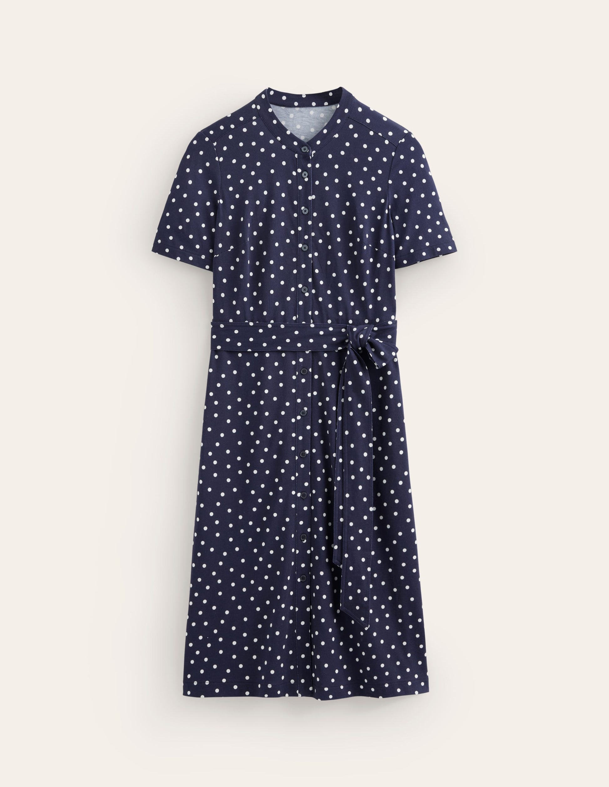 Julia Short Sleeve Shirt Dress-Navy, Scattered Brand Spot-5