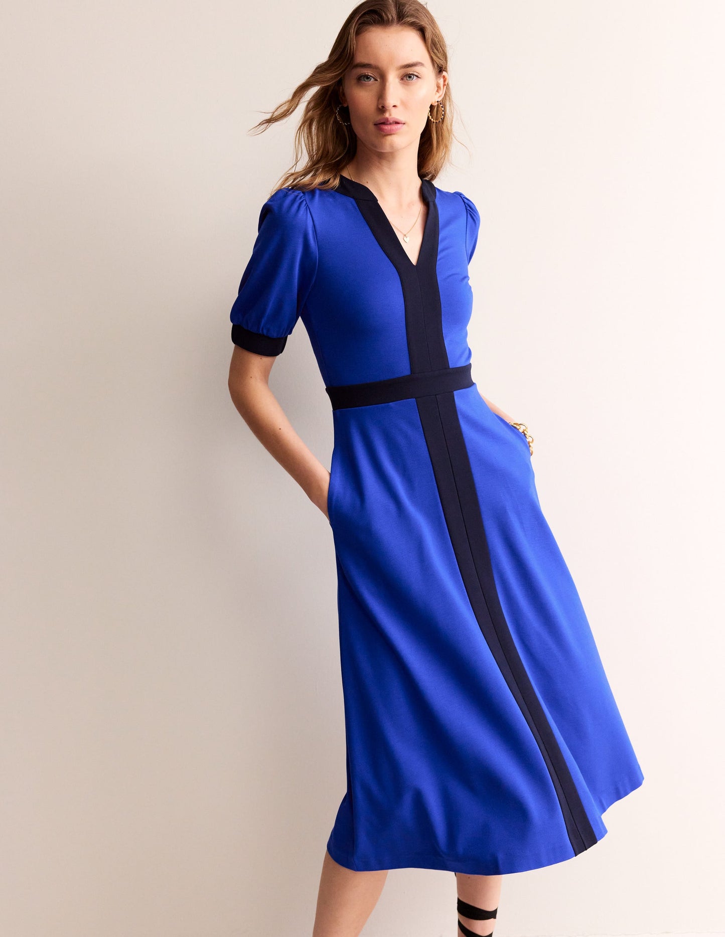 Philippa Ponte Midi Dress-Surf the Web