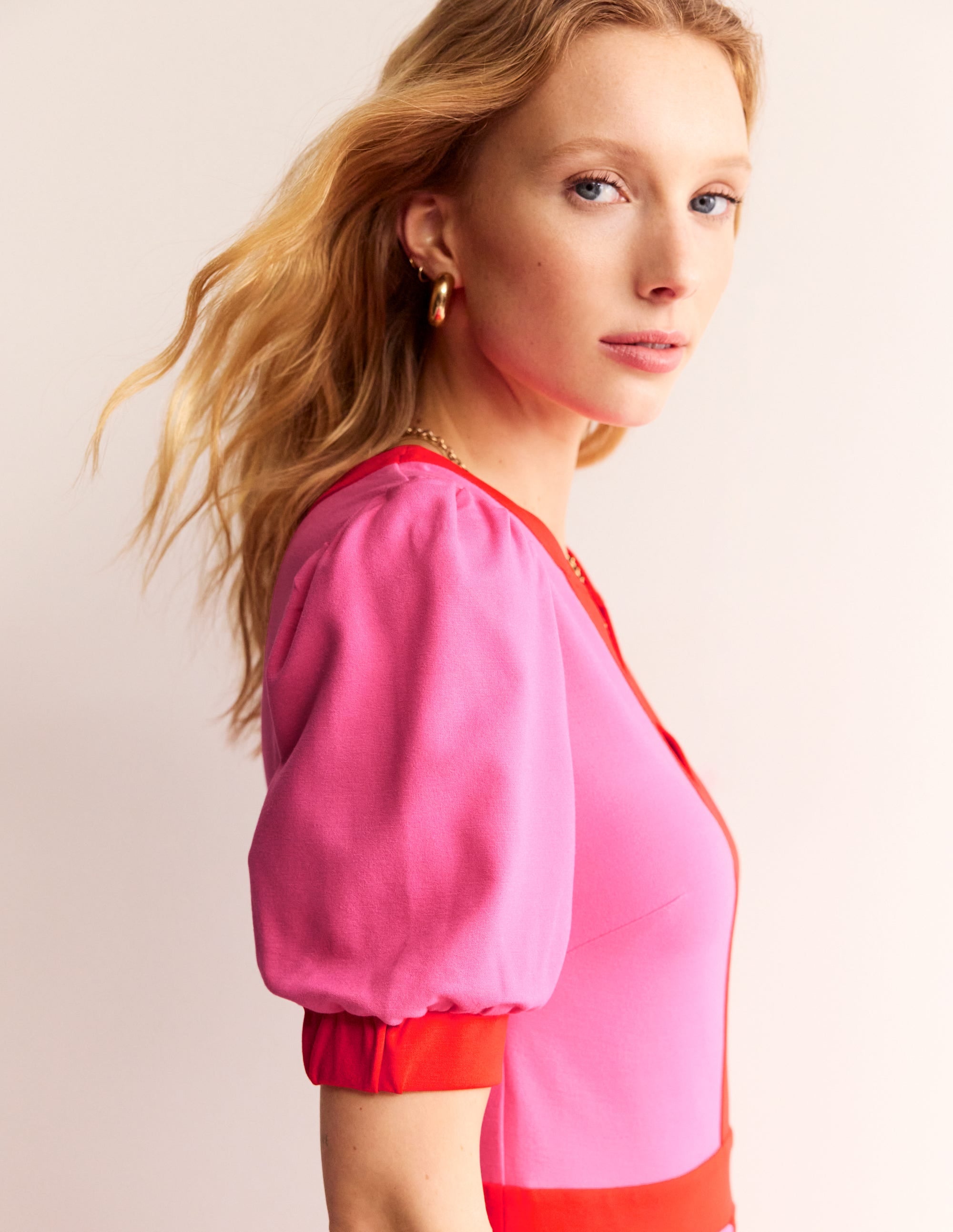 Philippa Ponte Midi Dress-Sangria Sunset - Image 2