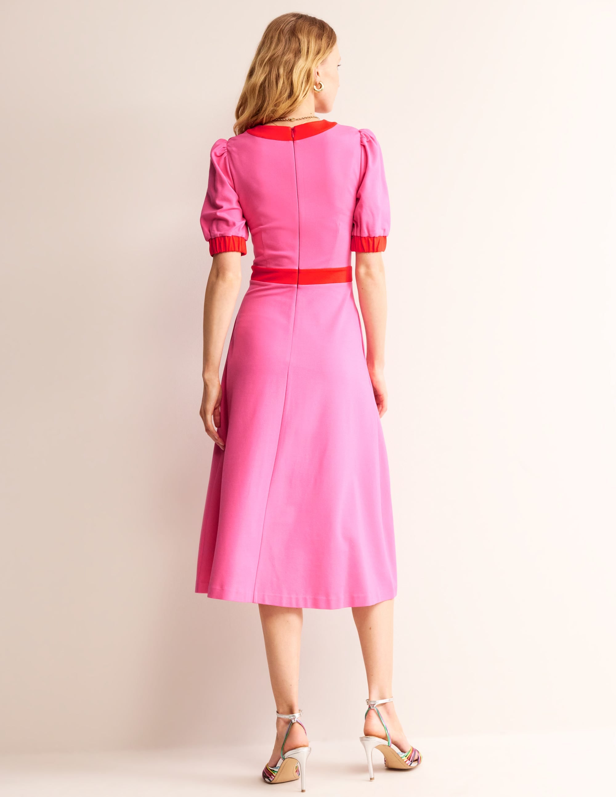Philippa Ponte Midi Dress-Sangria Sunset - Image 3