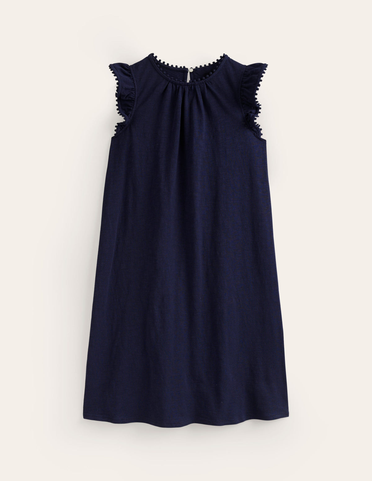 Georgina Pom Ruffle Dress-Navy-5