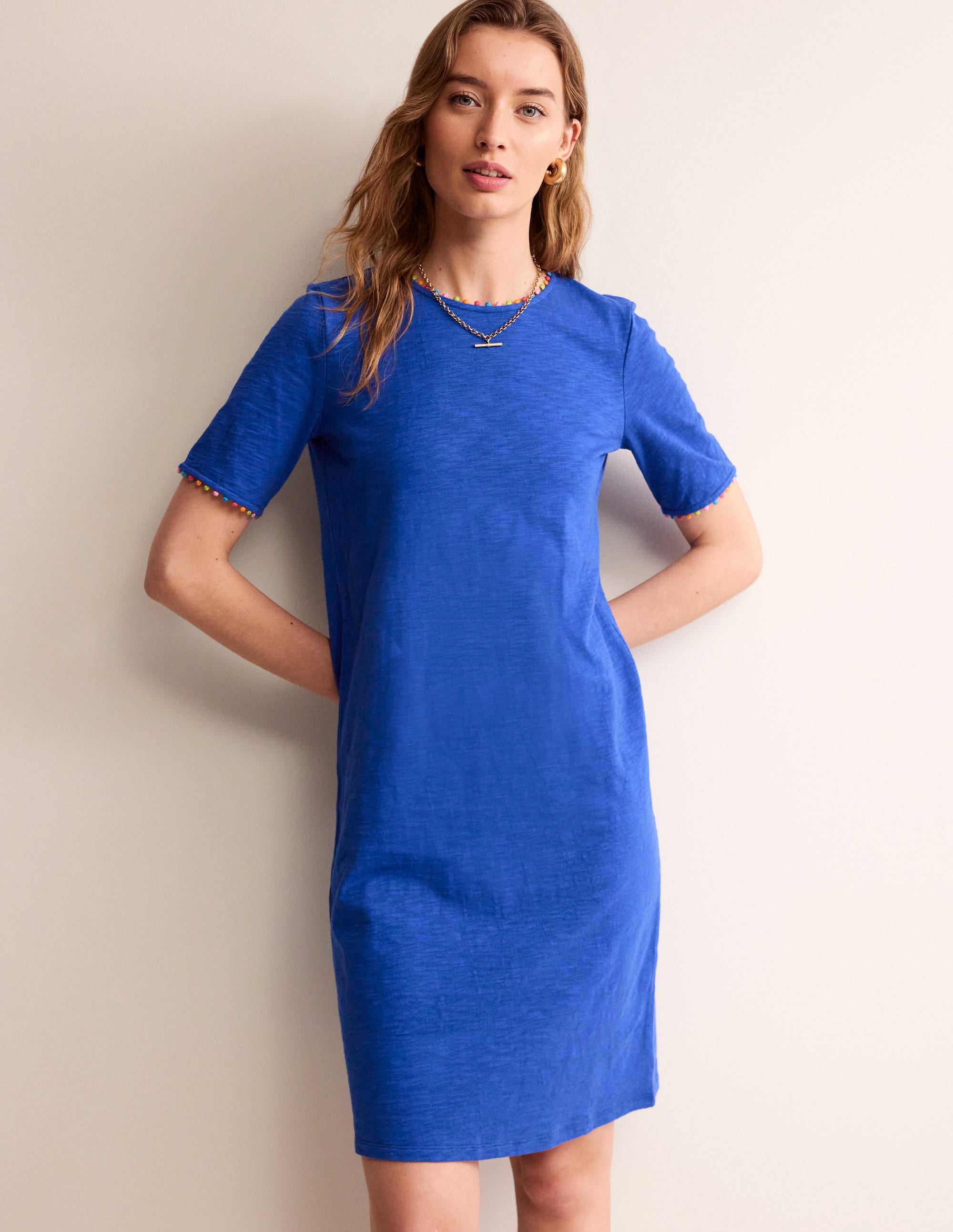 Ali Pom Sleeve Dress-Surf the Web - Image 1