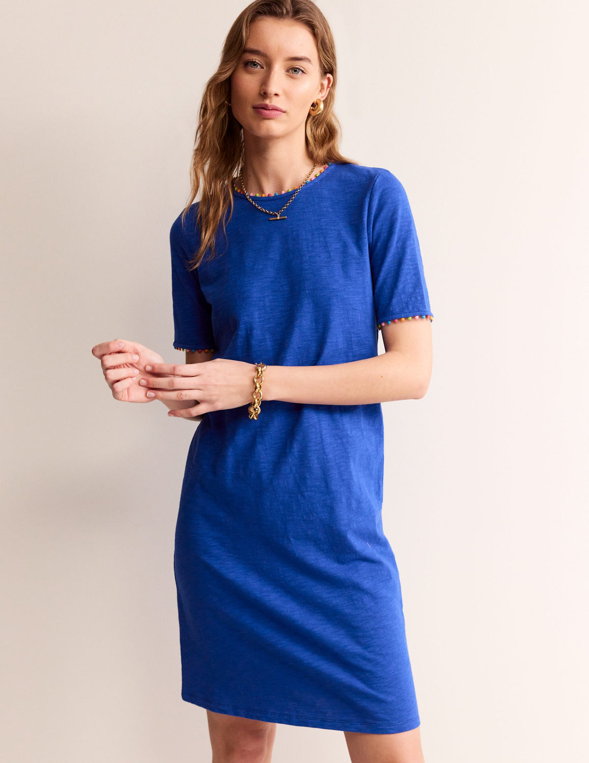 Ali Pom Sleeve Dress-Surf the Web - Image 4