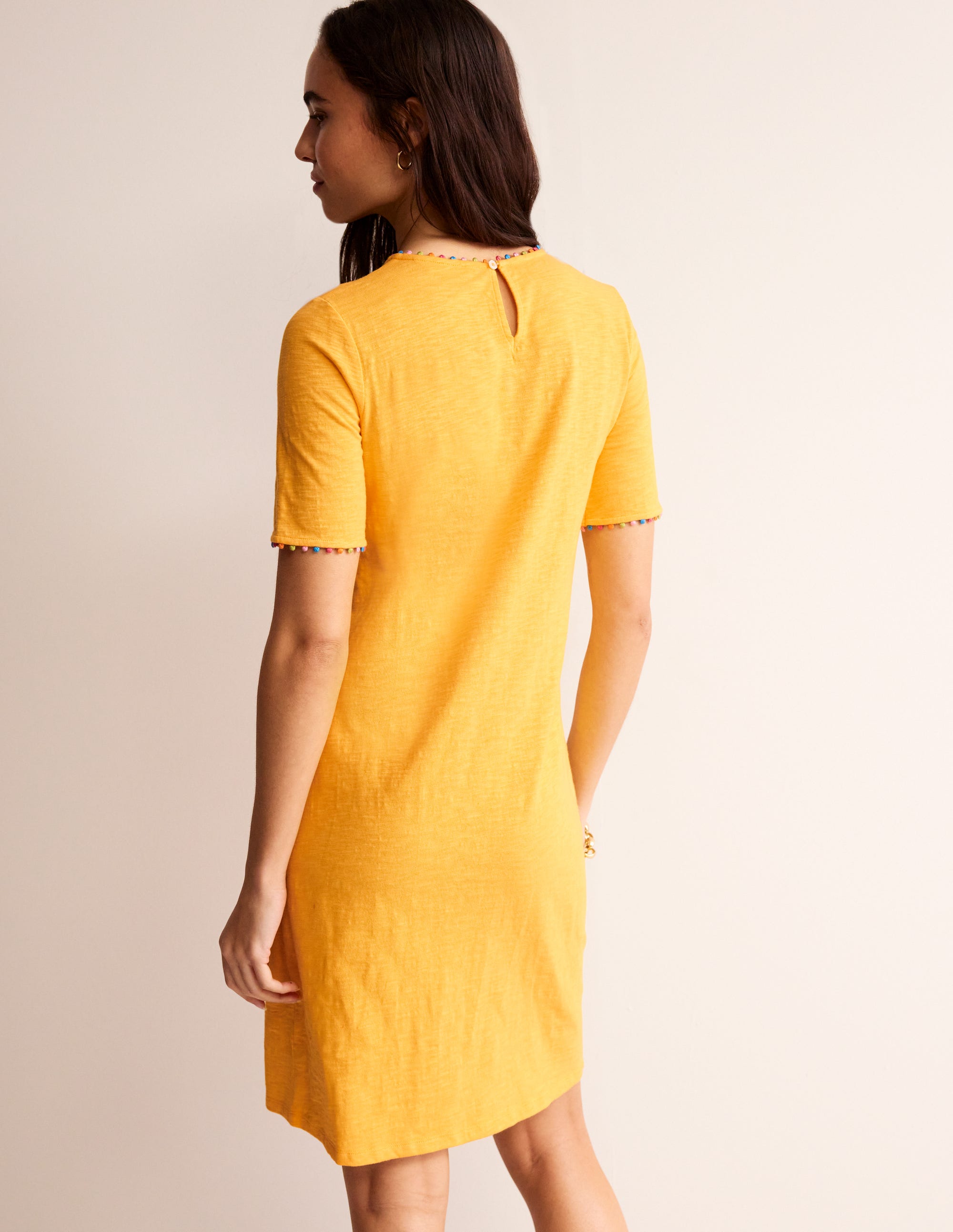 Ali Pom Sleeve Dress-Artisan's Gold - Image 3