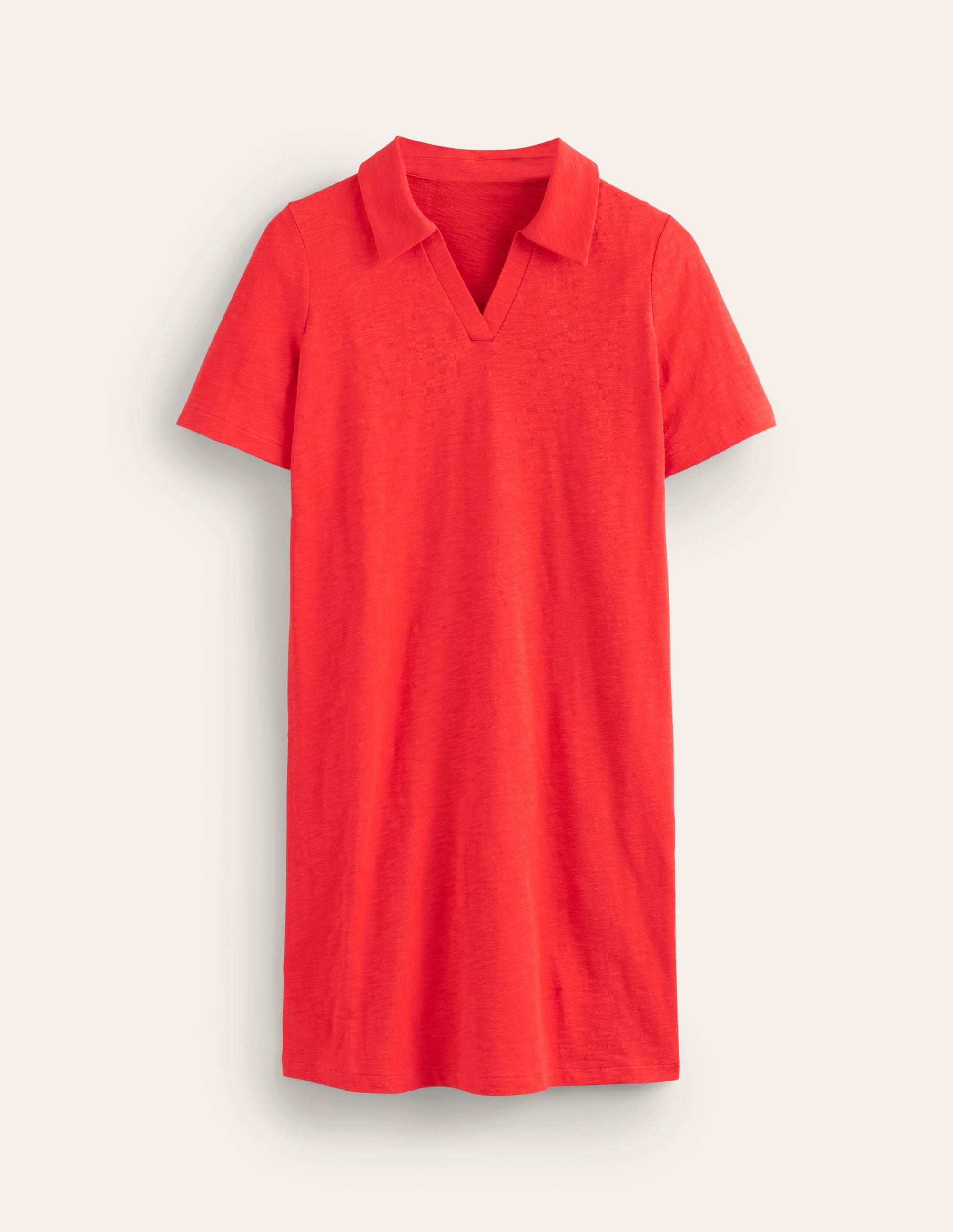 Ingrid Polo Cotton Dress-Poppy Red - Image 5