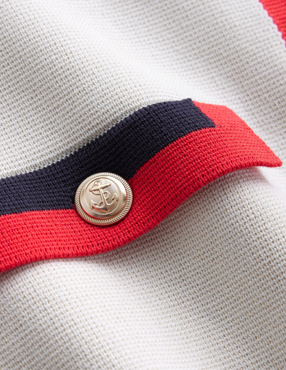 Holly Knitted Jacket-Warm Ivory/ Navy/ Red - Image 6