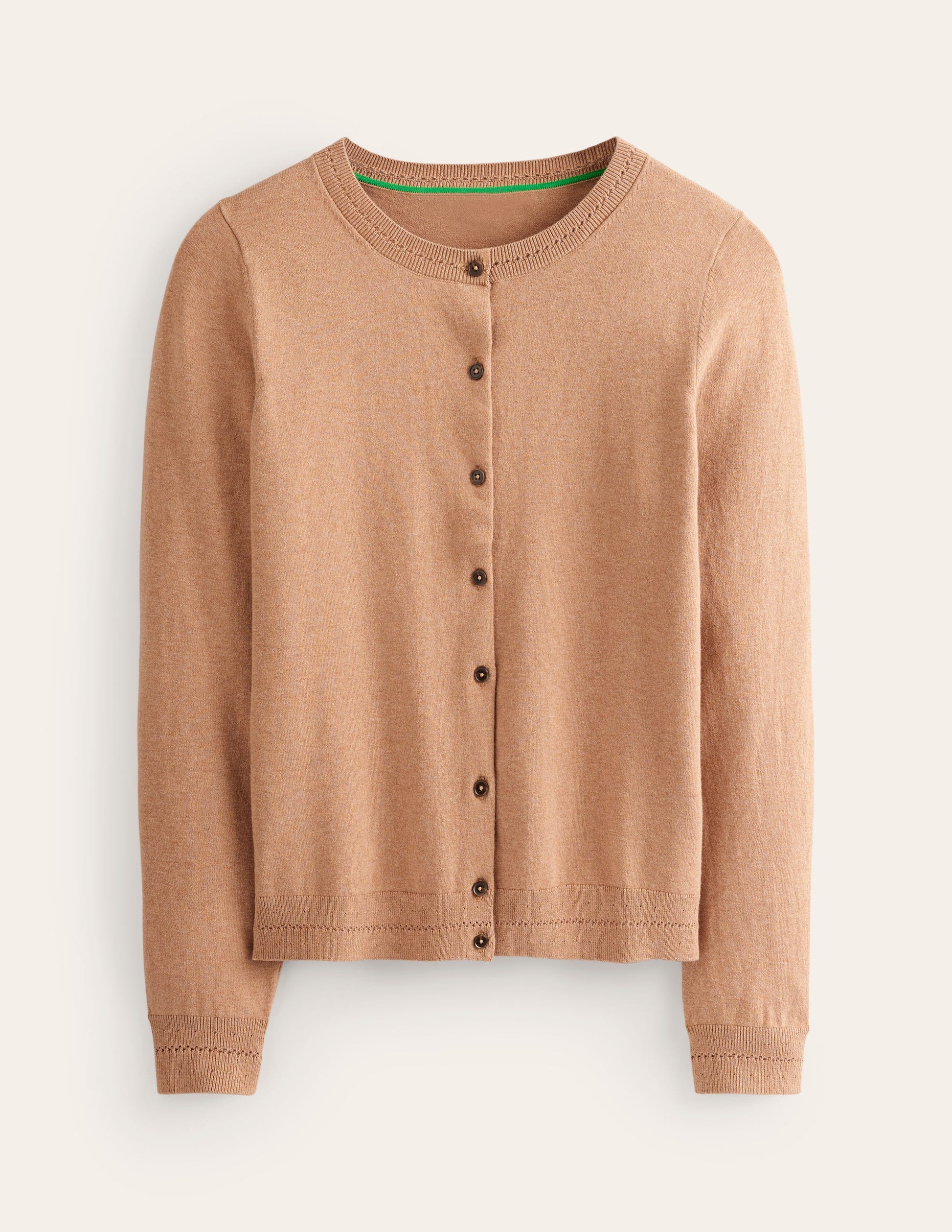 Catriona Cotton Cardigan-Camel Melange-5
