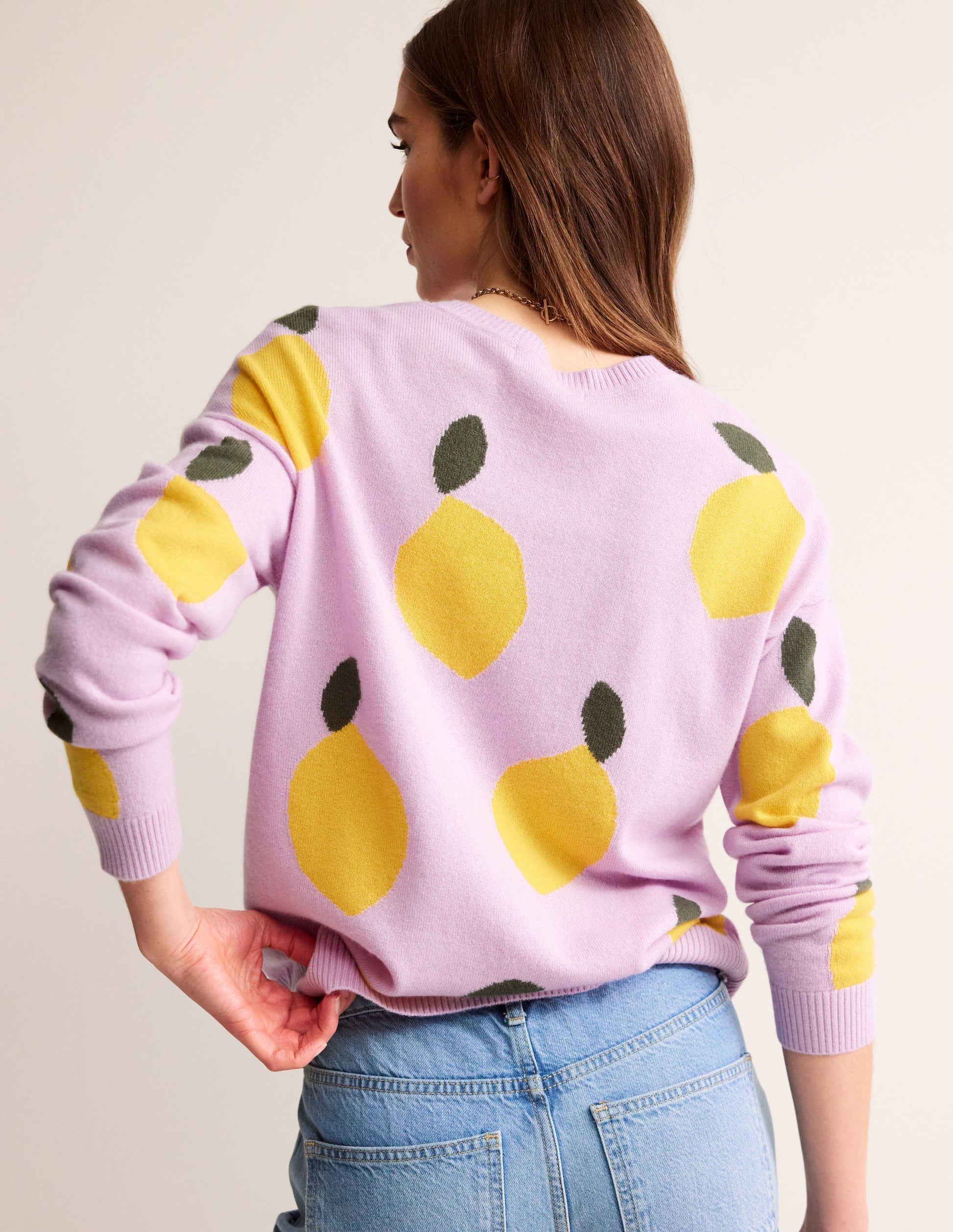 Lydia Cashmere Jumper-Soft Lavender, Lemons-4
