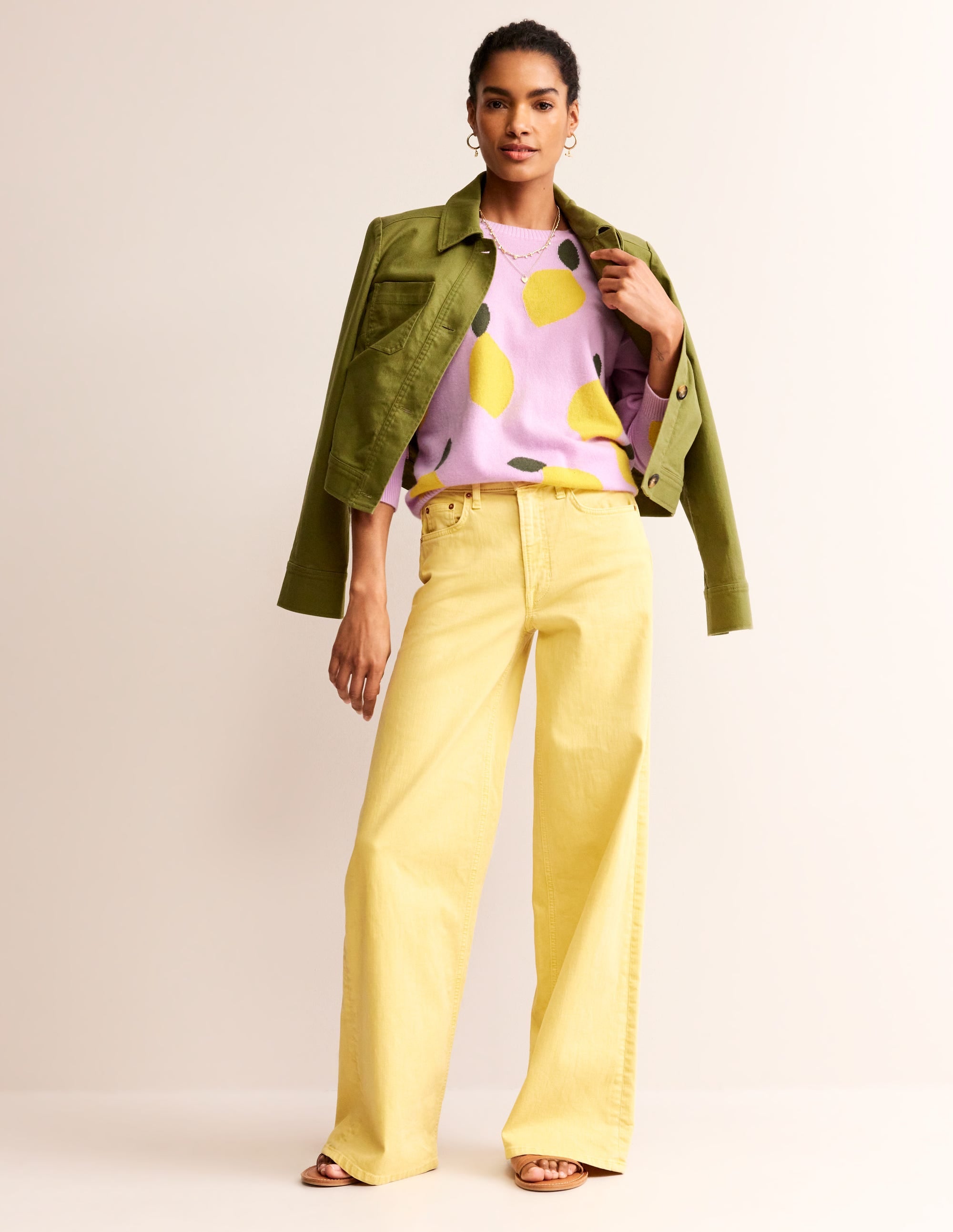 Lydia Cashmere Jumper-Soft Lavender, Lemons - Image 6