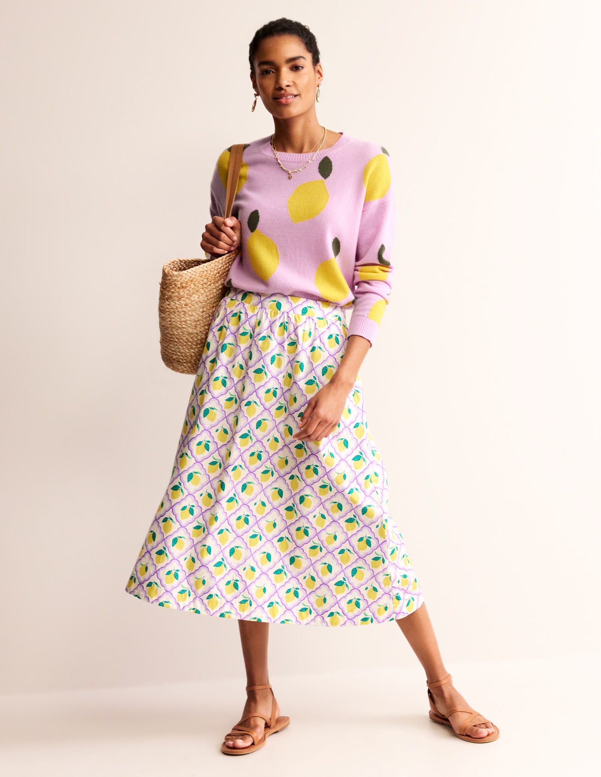 Lydia Cashmere Jumper-Soft Lavender, Lemons-7