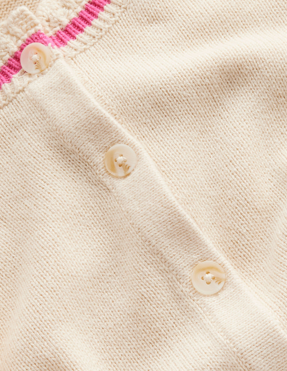 Crochet Frill Detail Cardigan-Warm Ivory-6