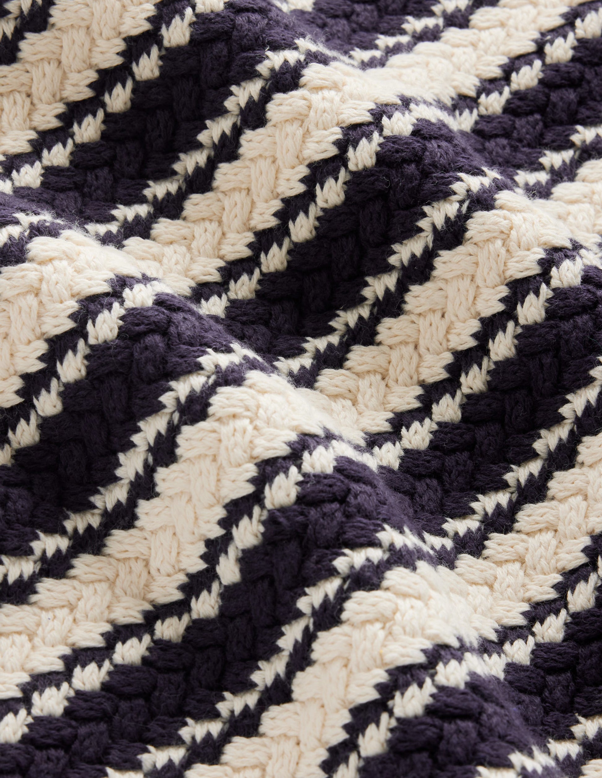 Textured Cotton Stripe Jumper-Navy, Ivory Textured Stripe-6