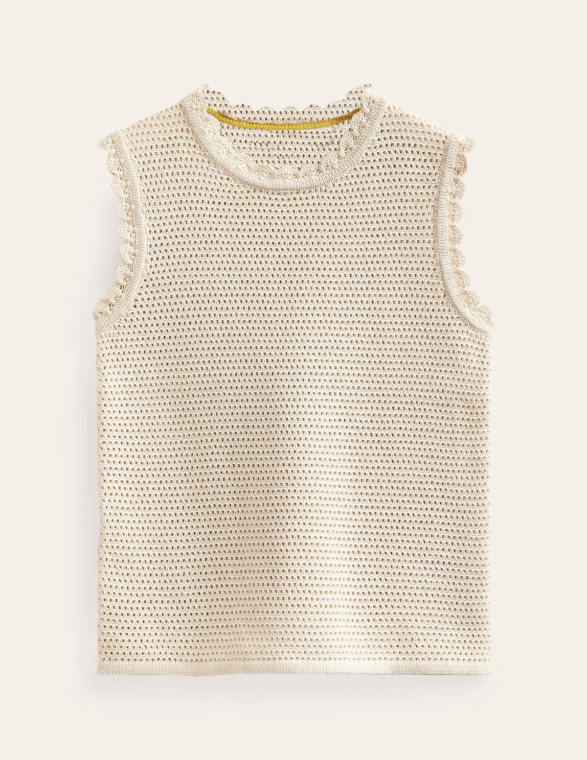 Textured Scallop Tank-Warm Ivory - Image 5