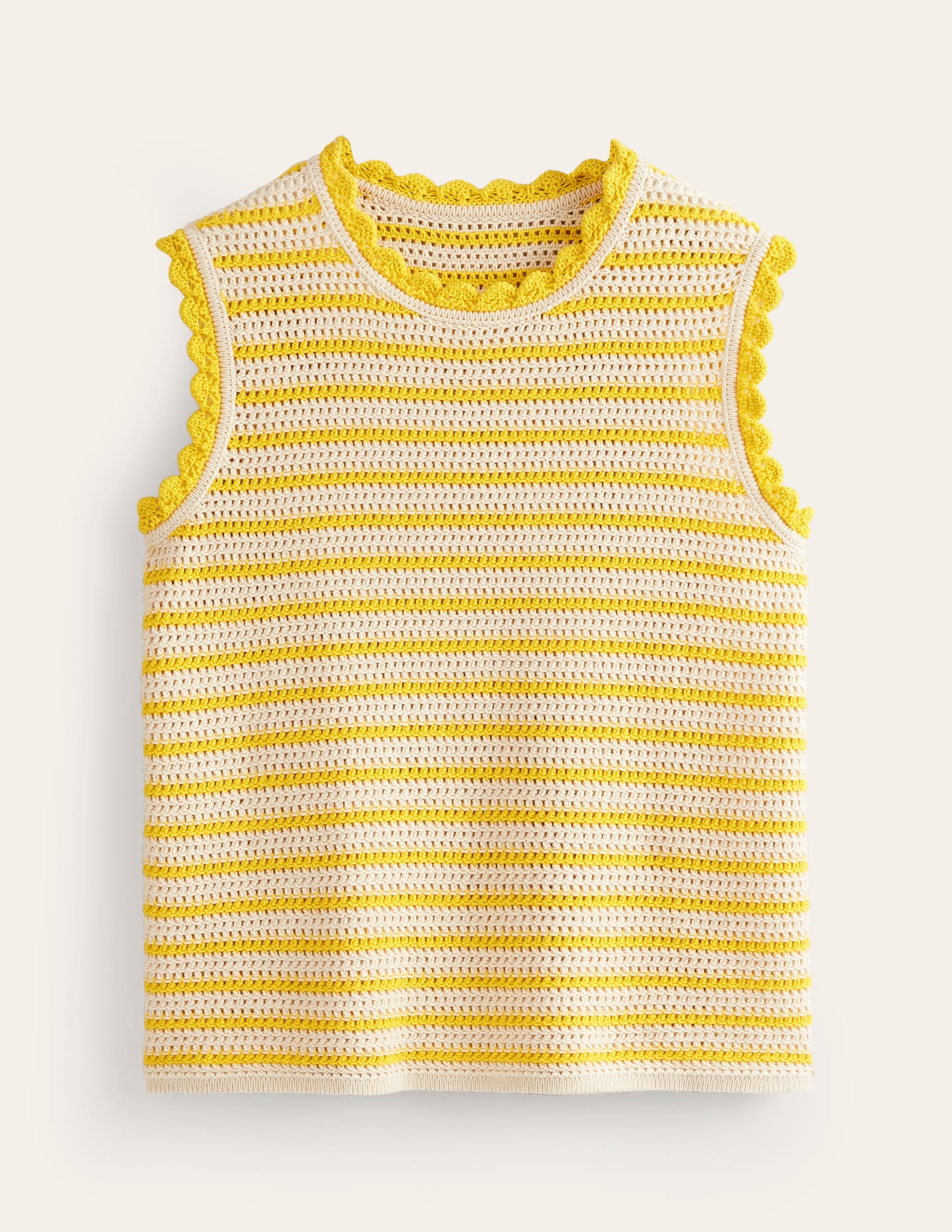 Textured Scallop Tank-Ivory/ Mimosa Yellow - Image 6