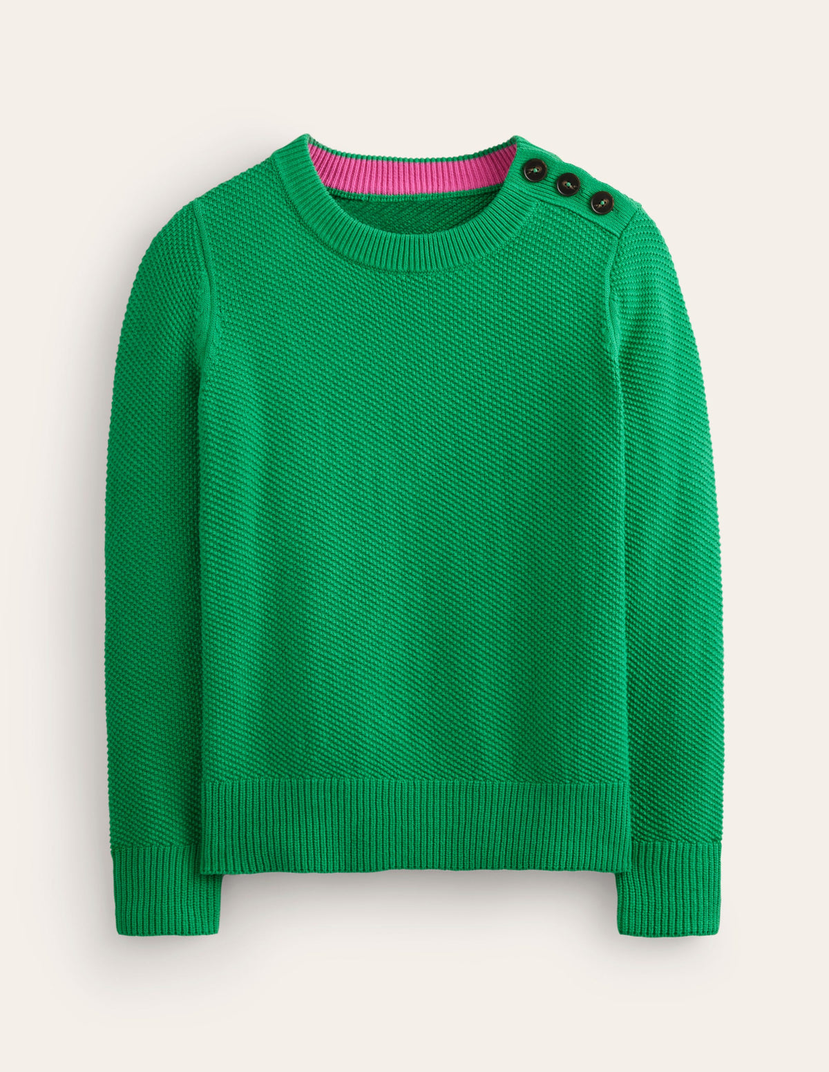 Button Detail Stitch Jumper-Bright Green-6