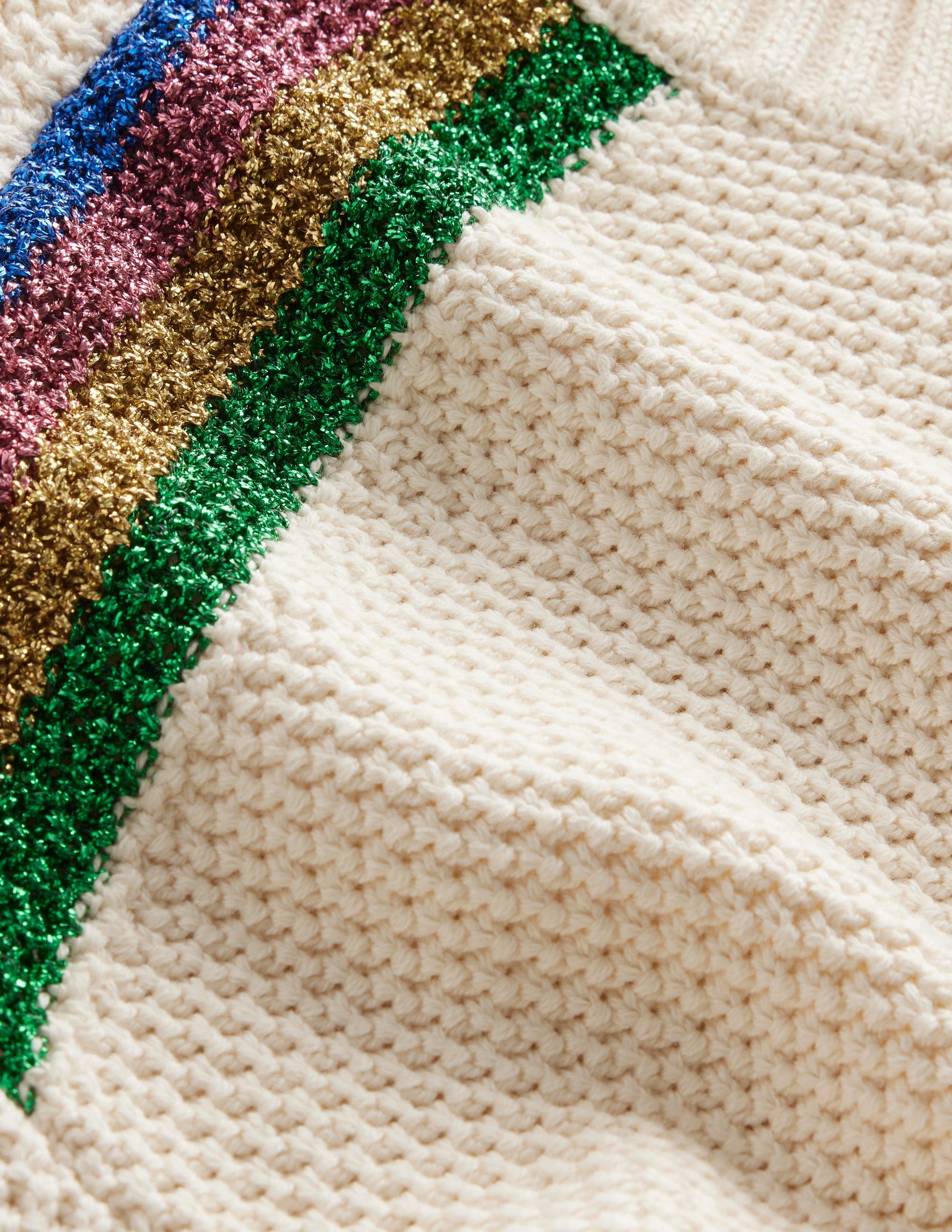 Metallic Stripe Jumper-Warm Ivory-7