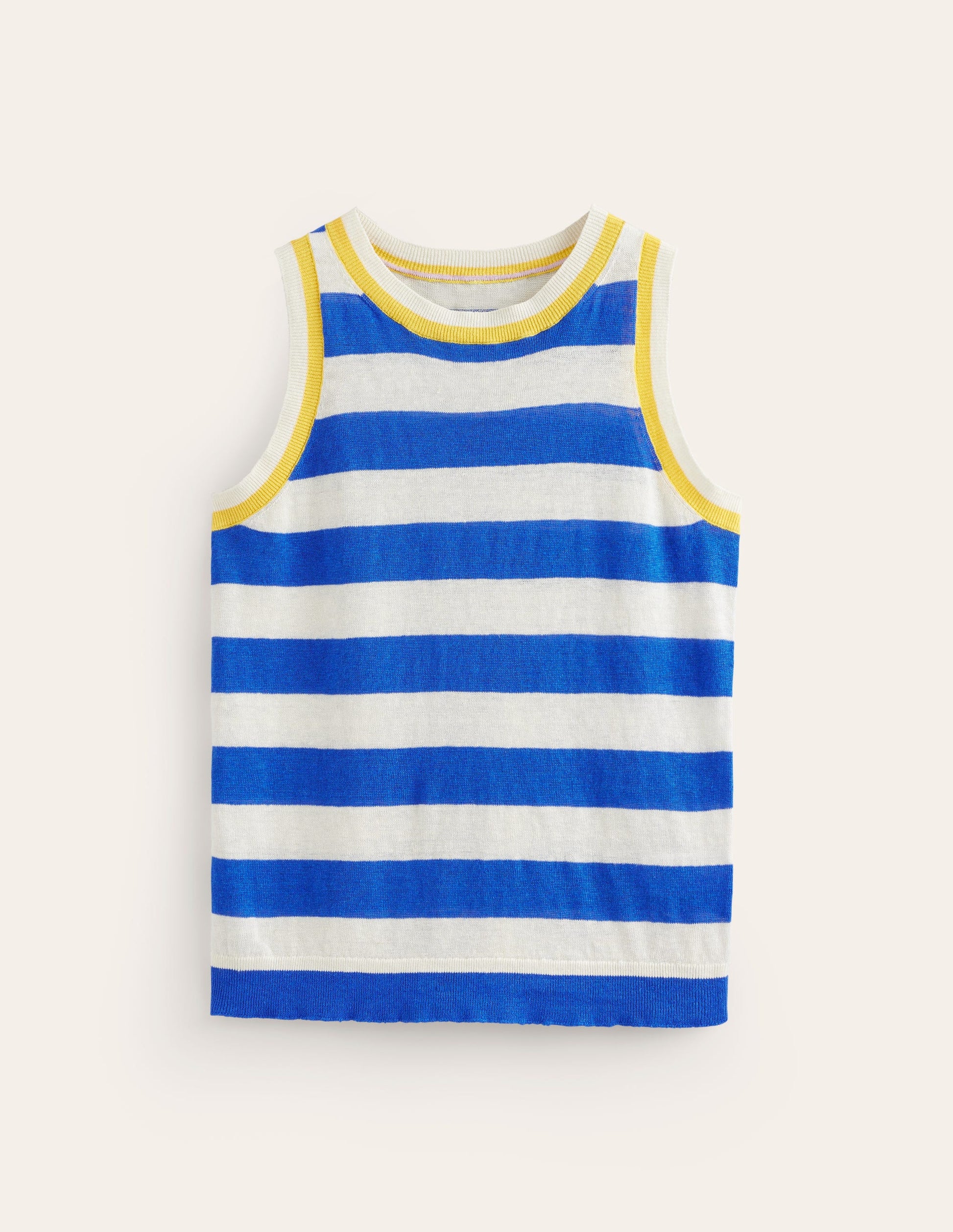 Maggie Linen Tank-Mariner Blue/ Warm Ivory-6