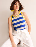 Maggie Linen Tank-Mariner Blue/ Warm Ivory