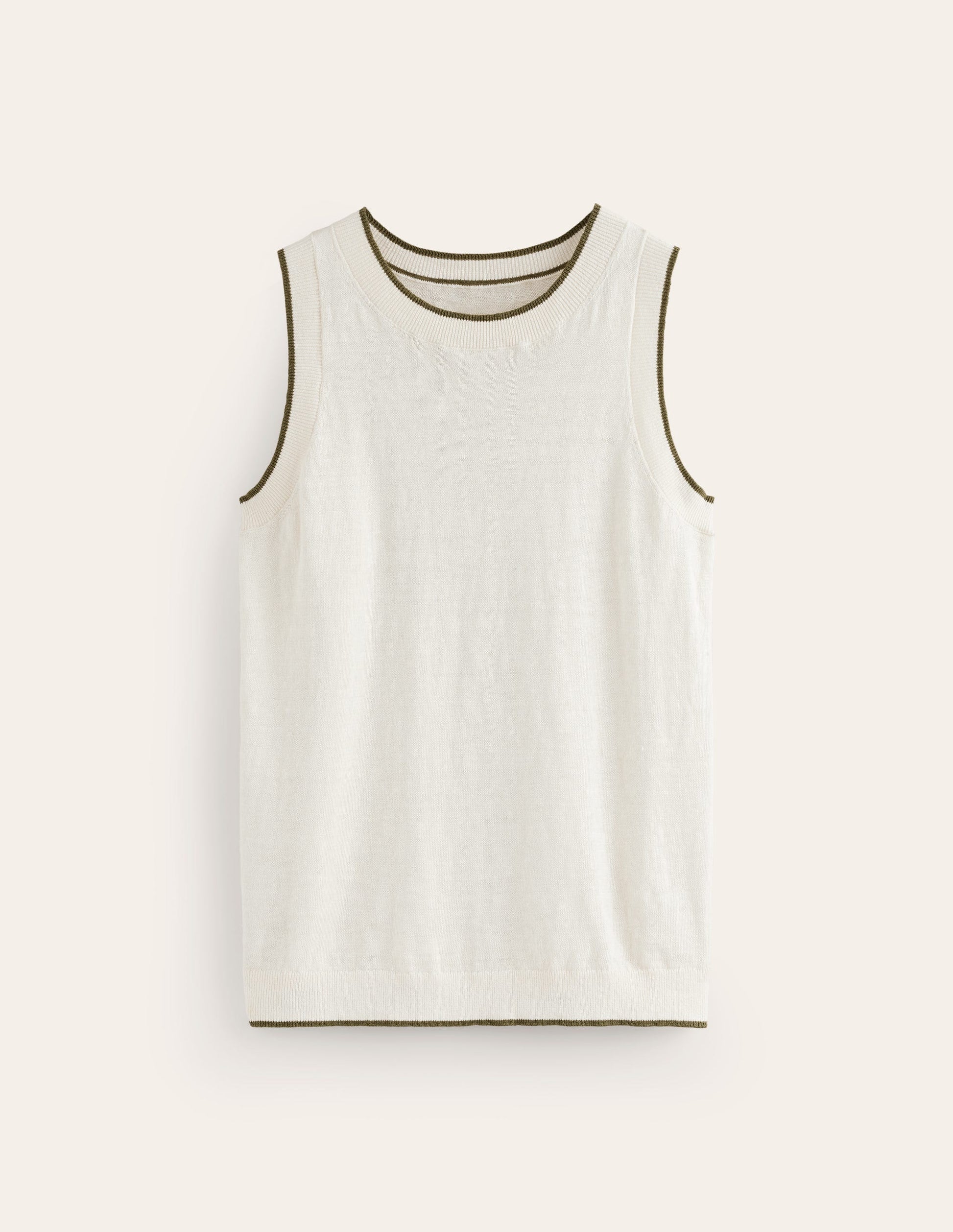 Maggie Linen Tank-Warm Ivory-5