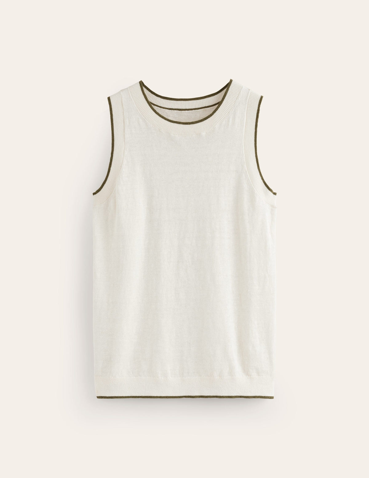 Maggie Linen Tank-Warm Ivory - Image 5
