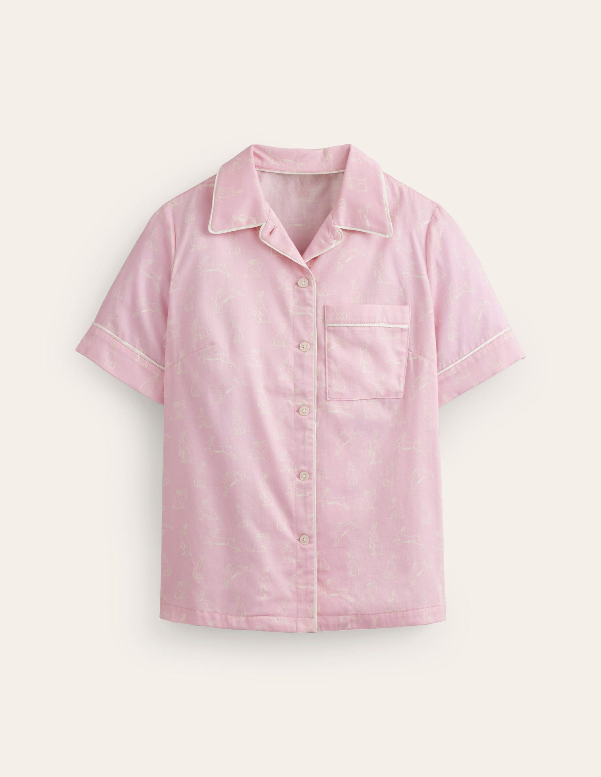 Short Sleeve Pyjama Top-Pink, Bunny Hop-5