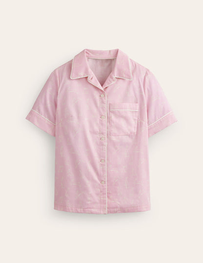 Short Sleeve Pyjama Top-Pink, Bunny Hop-5
