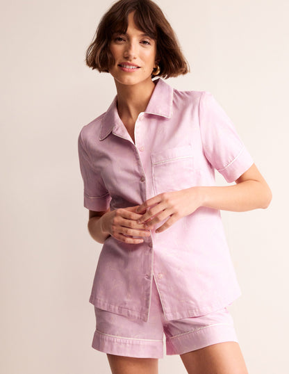 Short Sleeve Pyjama Top-Pink, Bunny Hop-4