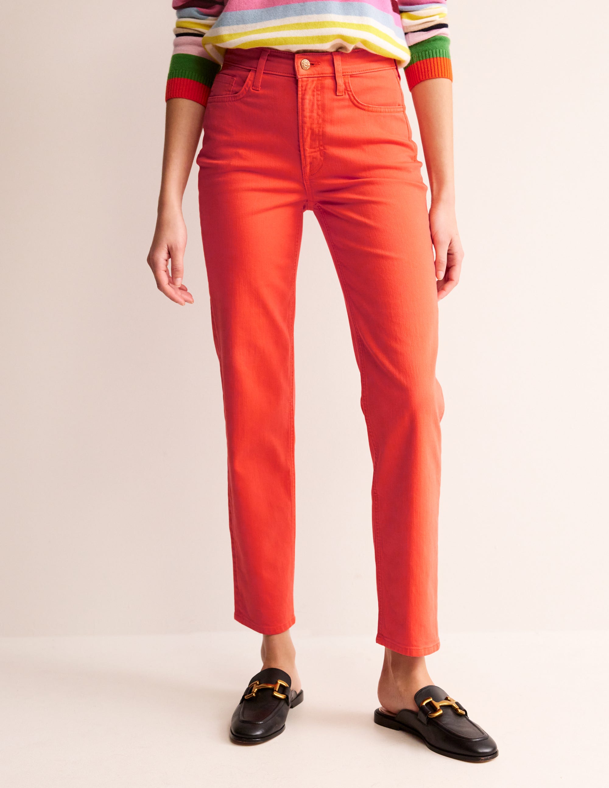 Mid Rise Slim Leg Jeans-Manderin - Image 4