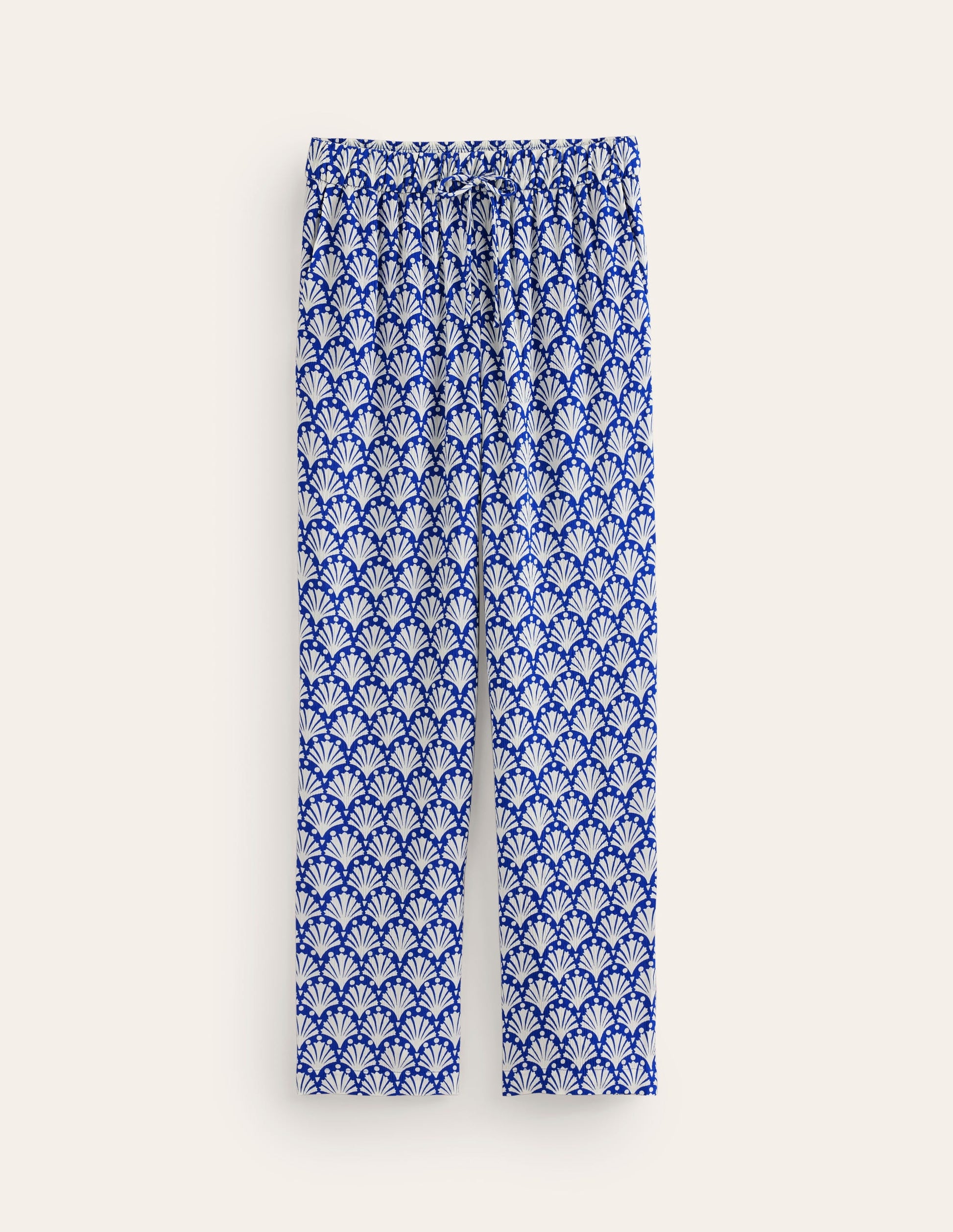 Crinkle Tapered Trousers-Surf the Web and Ivory, Shells-5