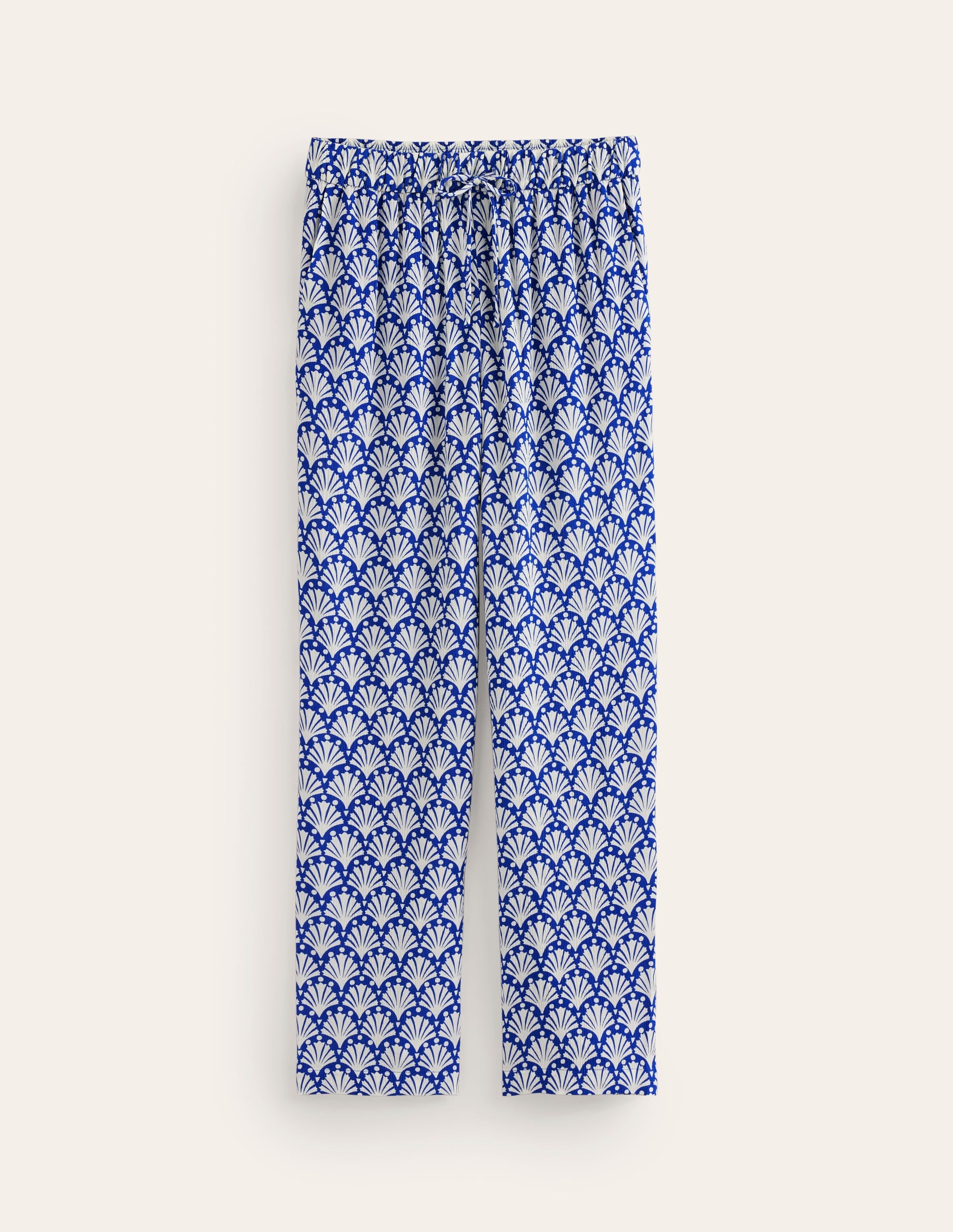 Crinkle Tapered Trousers-Surf the Web and Ivory, Shells - Image 5