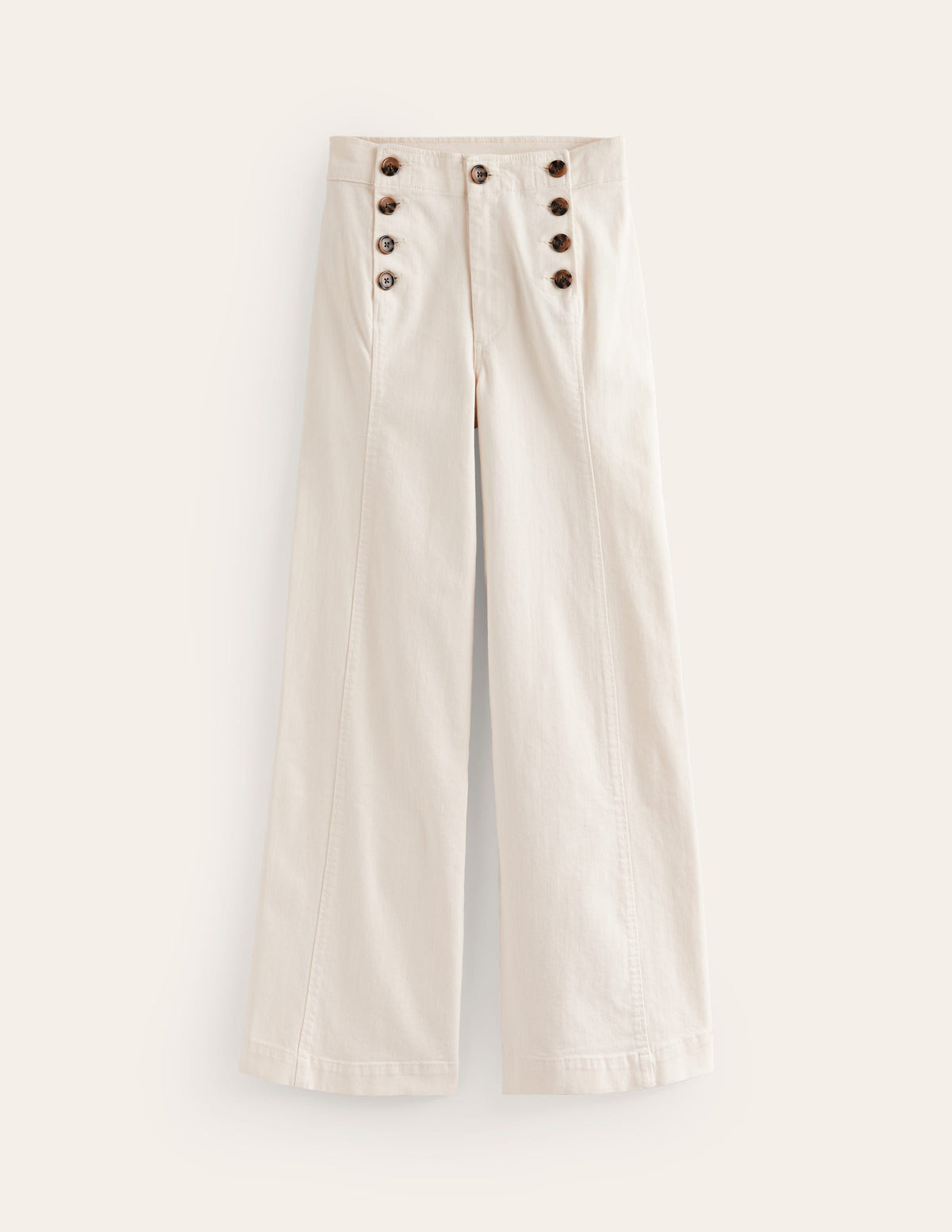 Sailor Wide Leg Trousers-Ecru - Image 5