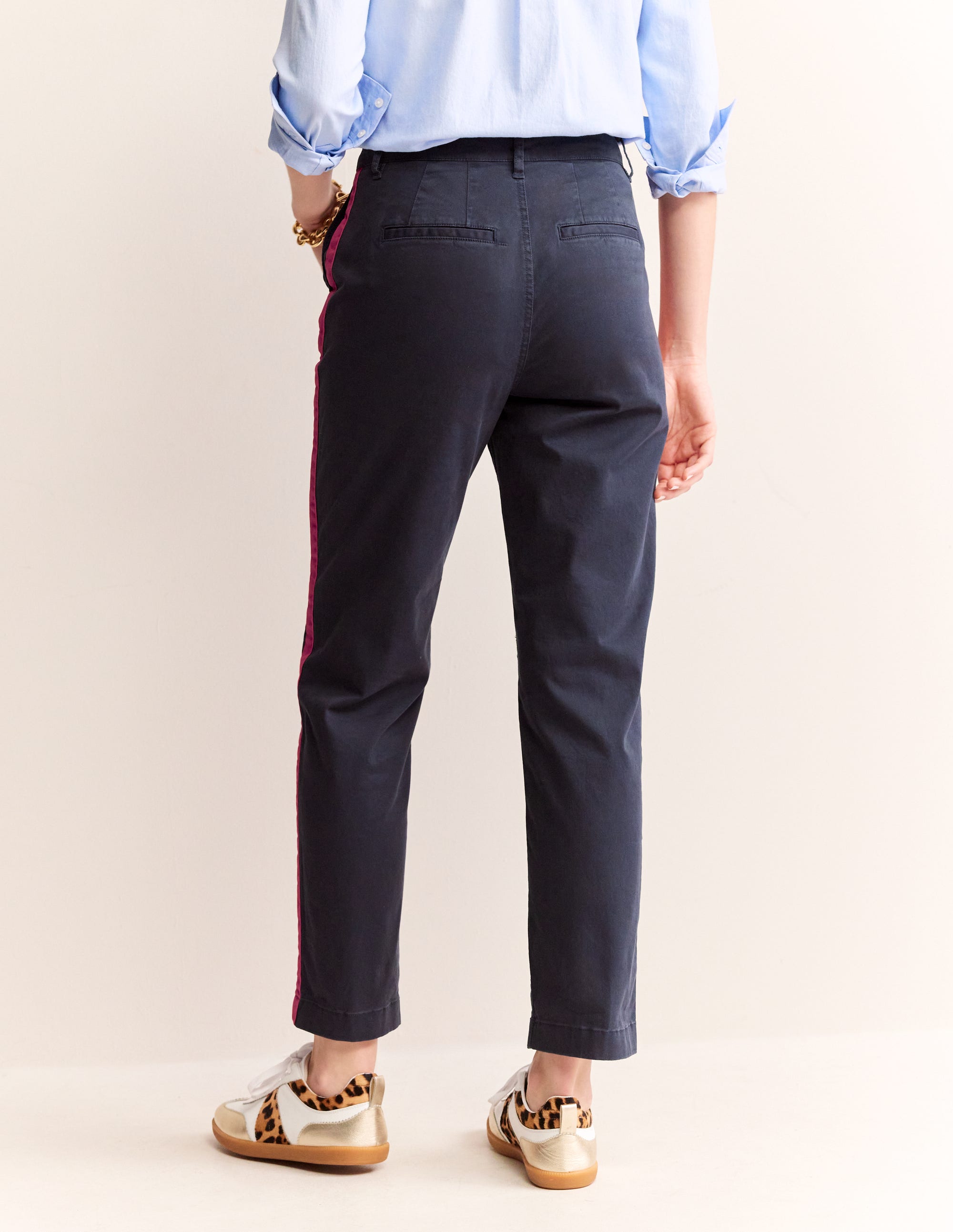 Barnsbury Chino Trousers-Navy Side Stripe - Image 4