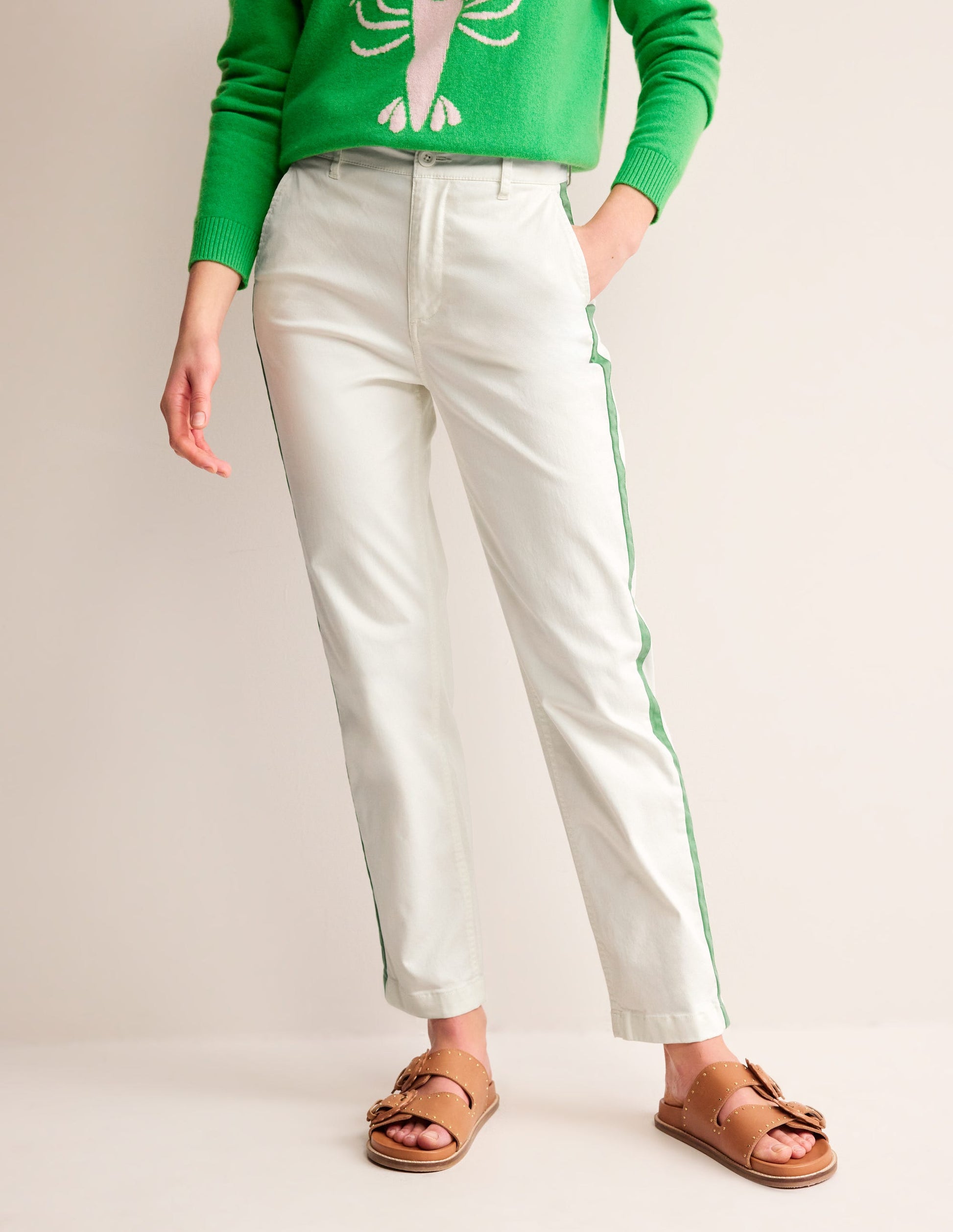 Barnsbury Chino Trousers-Ivory Side Stripe-4