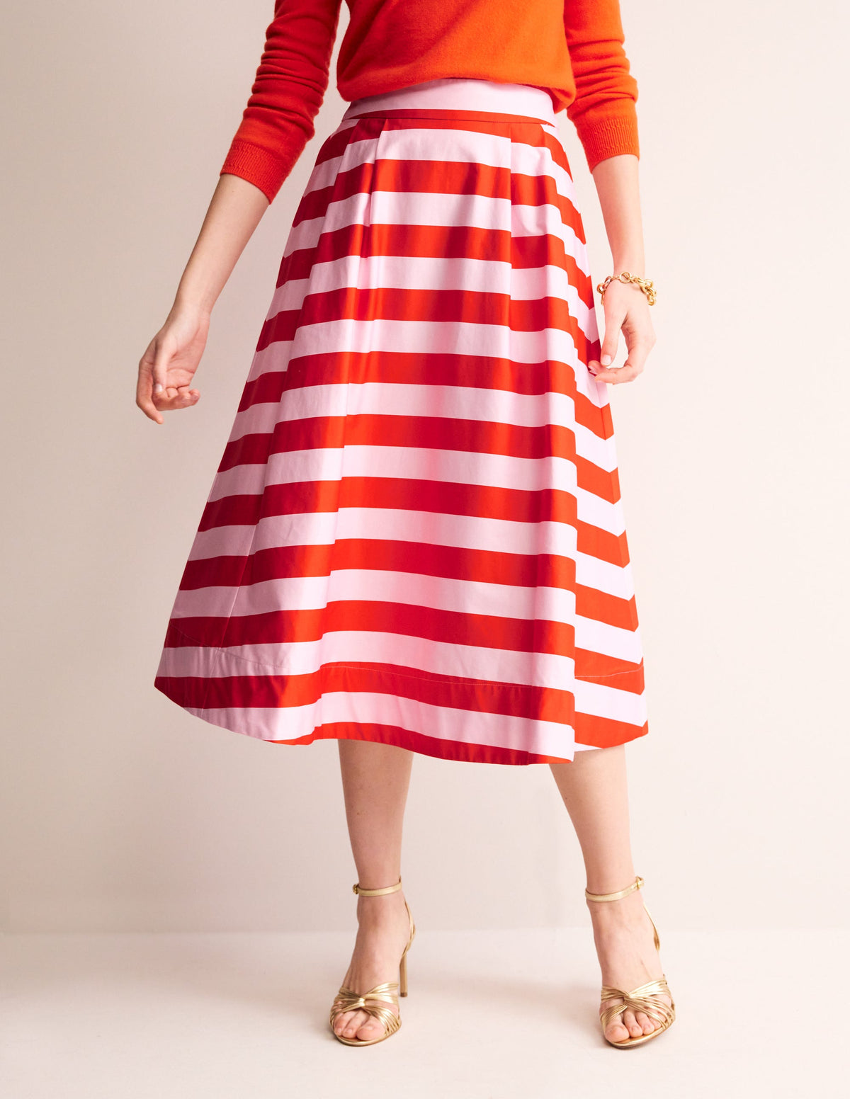 Isabella Cotton Sateen Skirt-Fiesta and Orchid Pink Stripe - Image 4