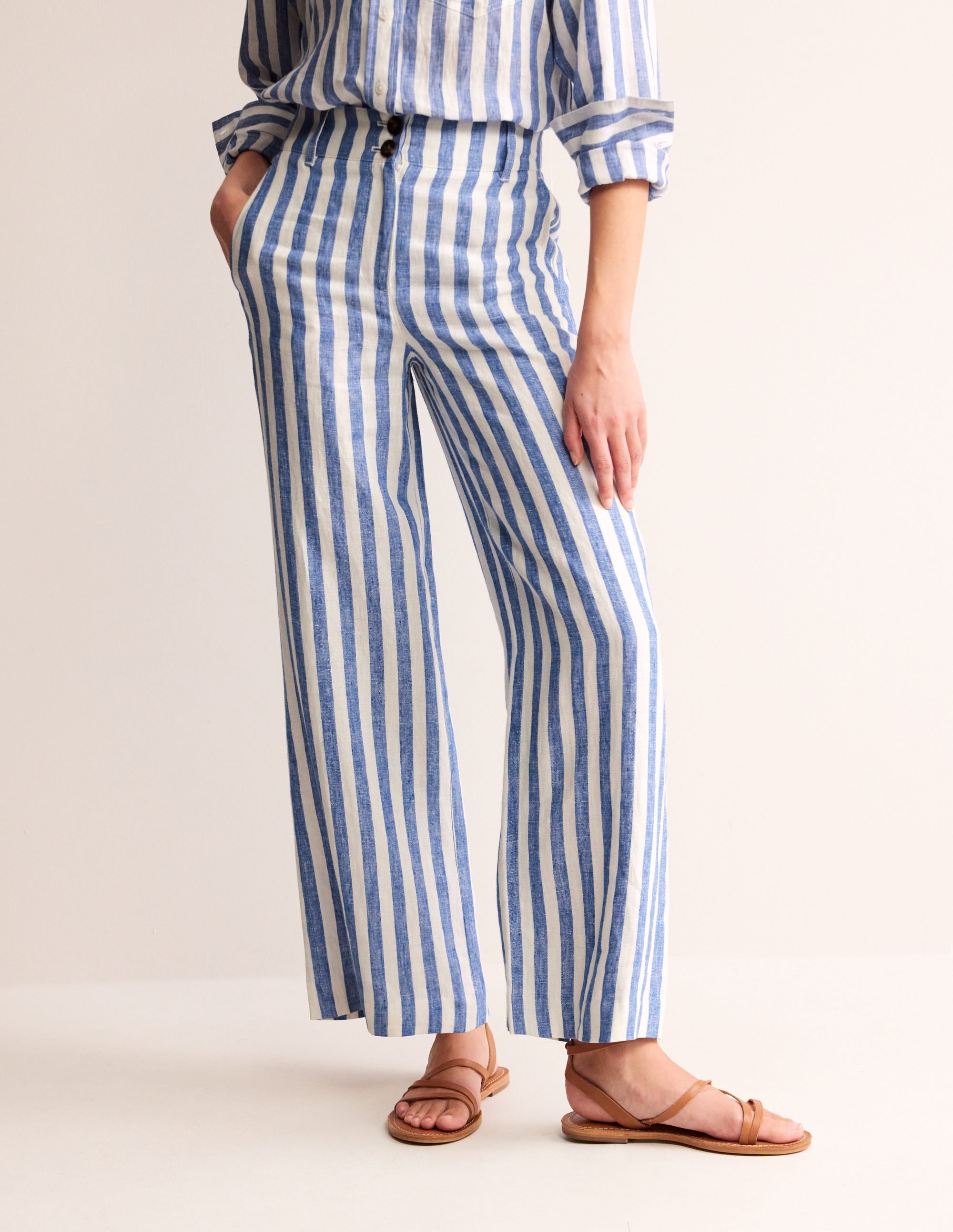 Westbourne Linen Trousers-Stripe - Image 4