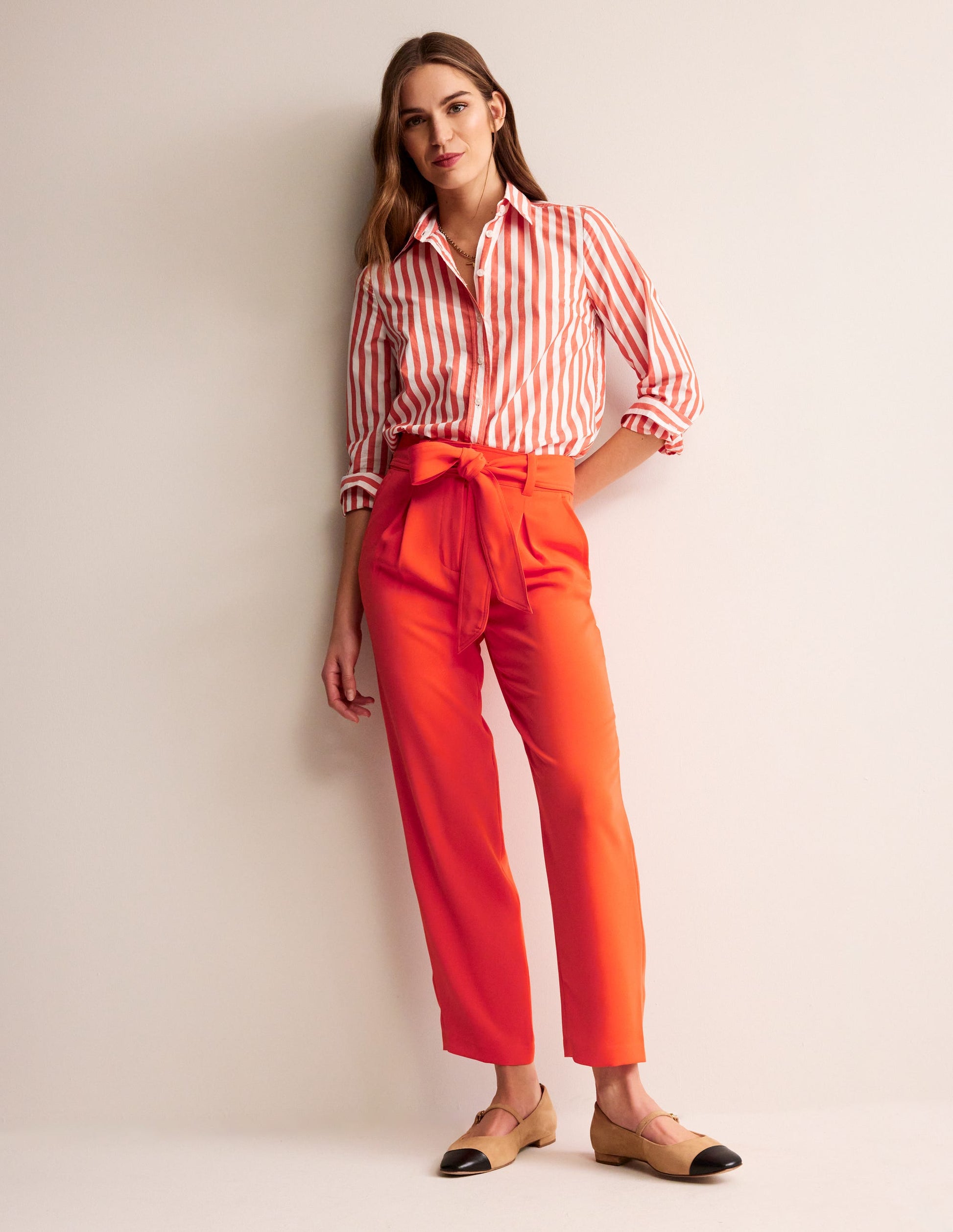 Tapered Tie Waist Trousers-Fiesta-1