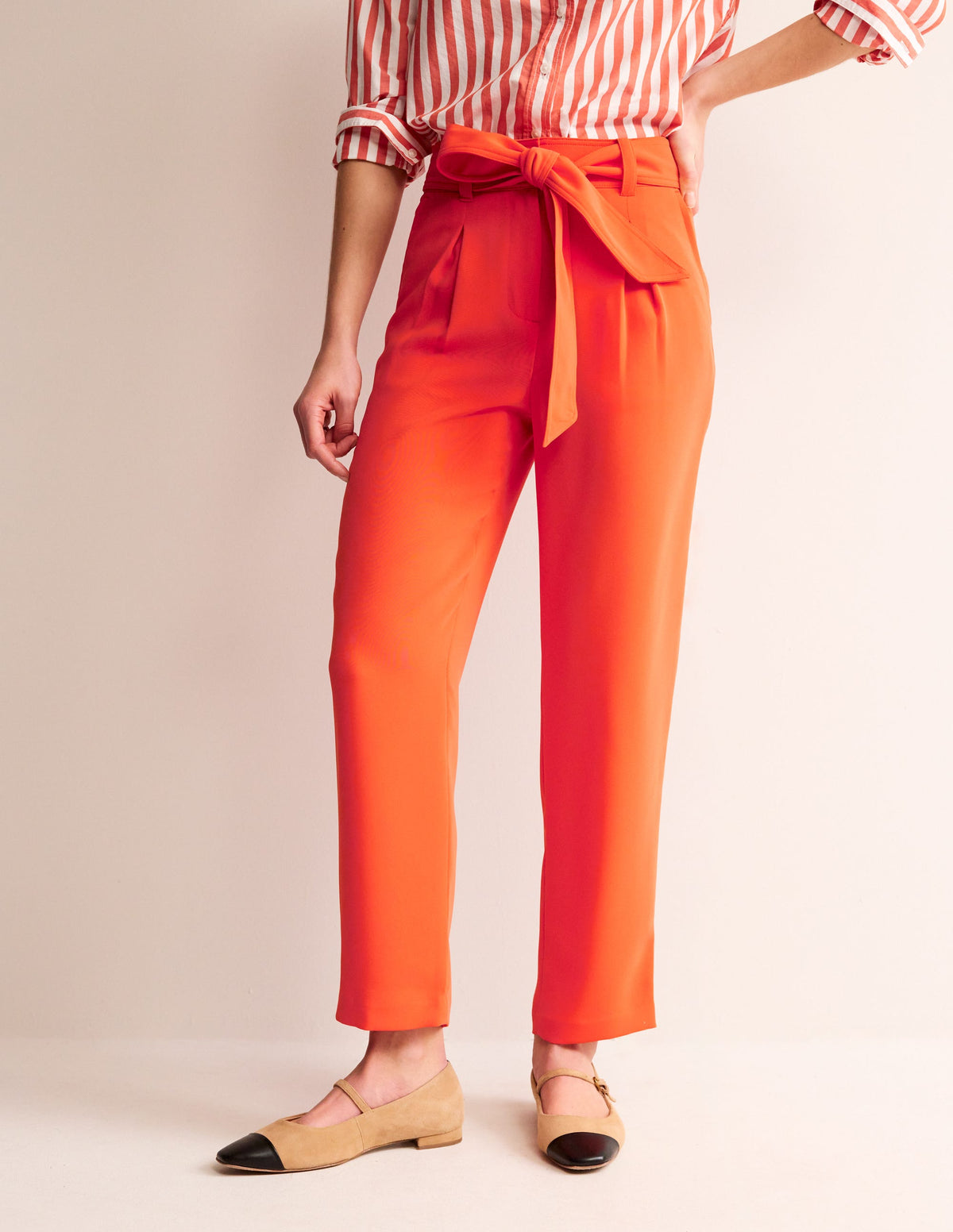 Tapered Tie Waist Trousers-Fiesta-4
