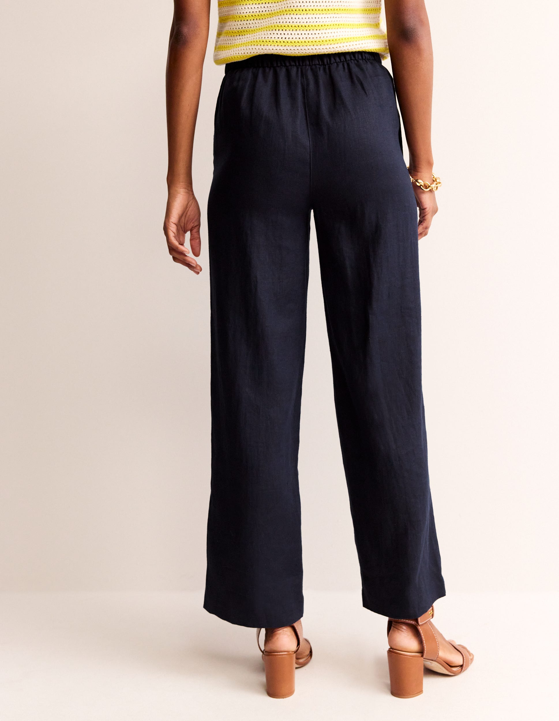 Hampstead Linen Trousers-Navy - Image 3