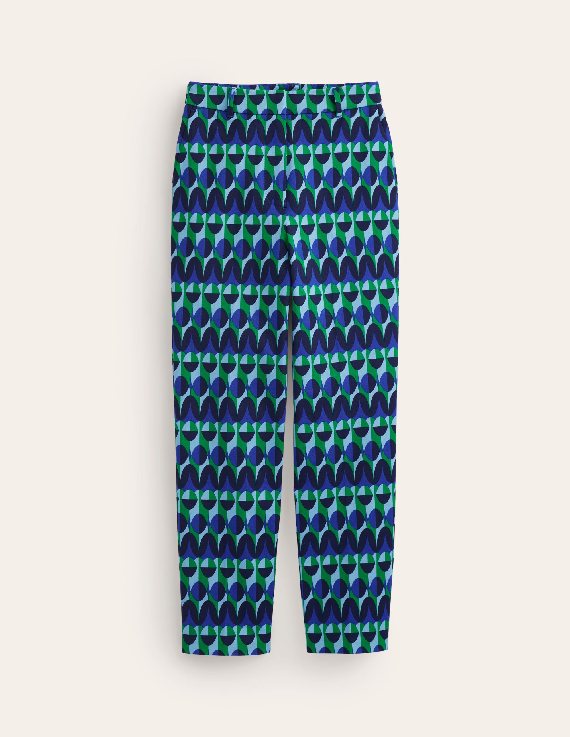 Kew Printed Trousers-Blue, Abstract Illusion - Image 5